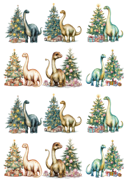 Sticker Sheet Dinosaurs at the Christmas Tree Collage Cat. No. 5151