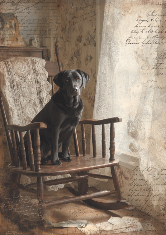 Sticker Sheet - Labrador On A Rocking Chair Full Cat. No. 5165