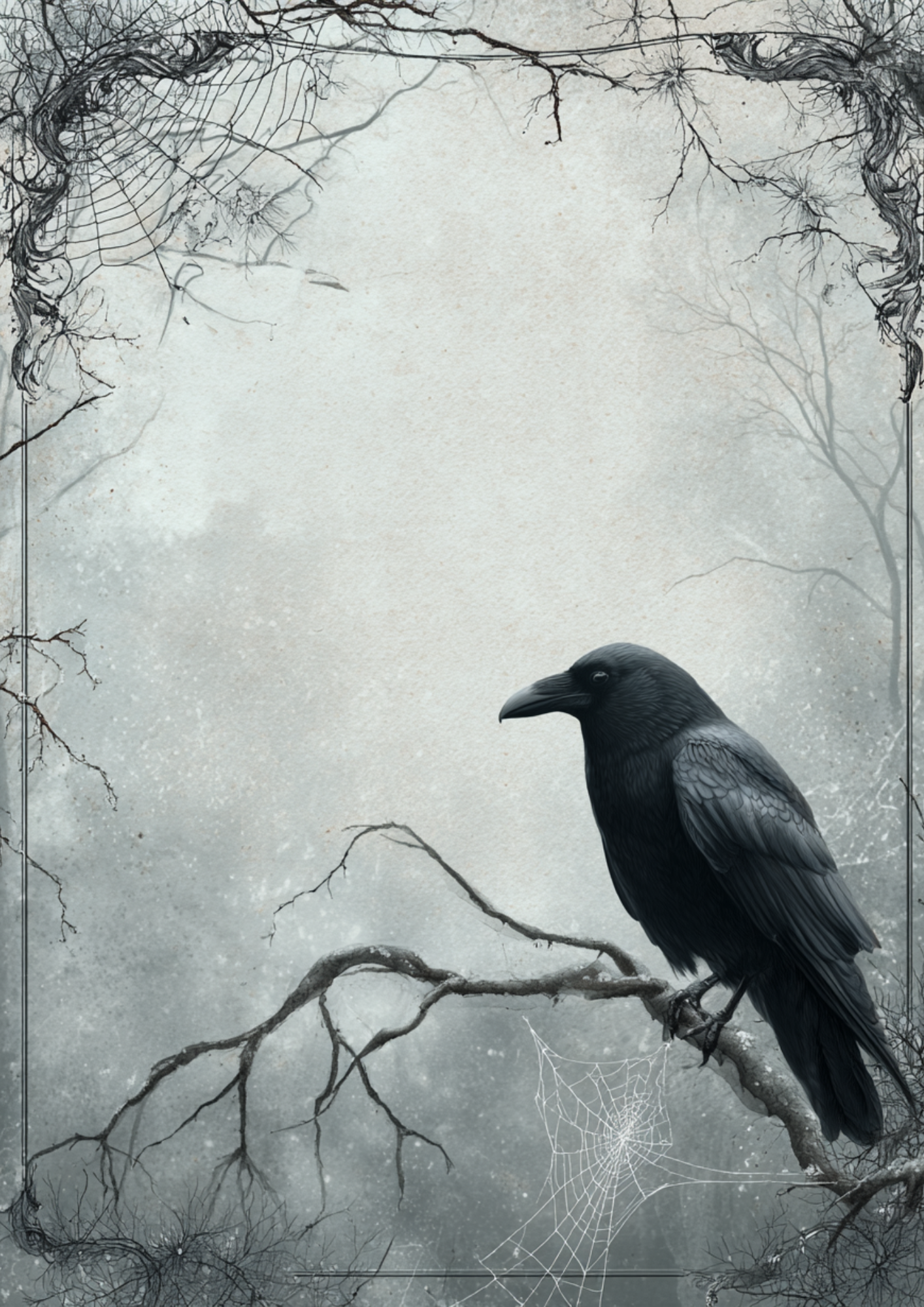 Sticker Sheet / Greeting Card – Raven Background For Journaling Full Cat. No. 5177