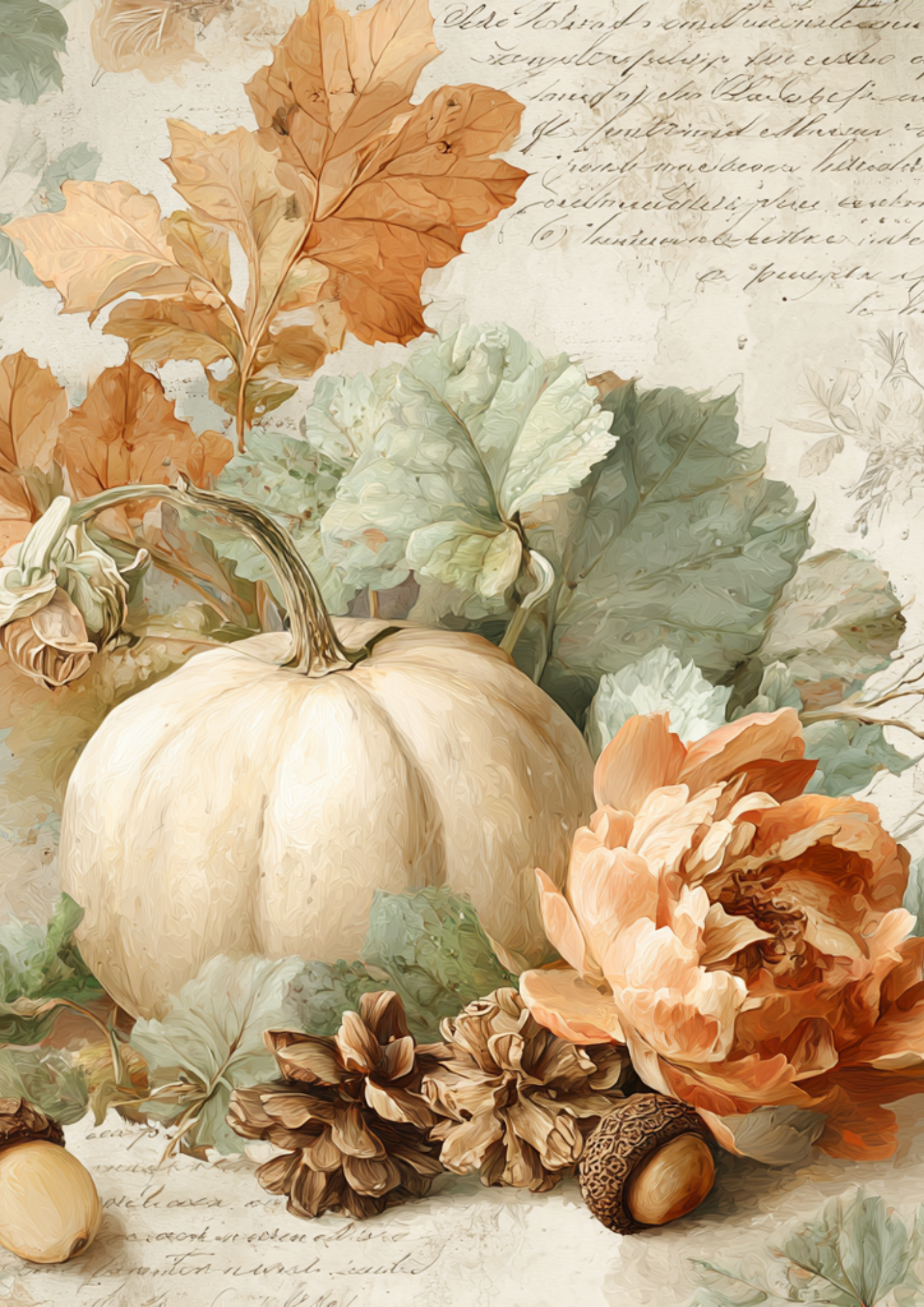 Sticker Sheet / Greeting Card – Pumpkins Journaling Background Full Cat. No. 5184