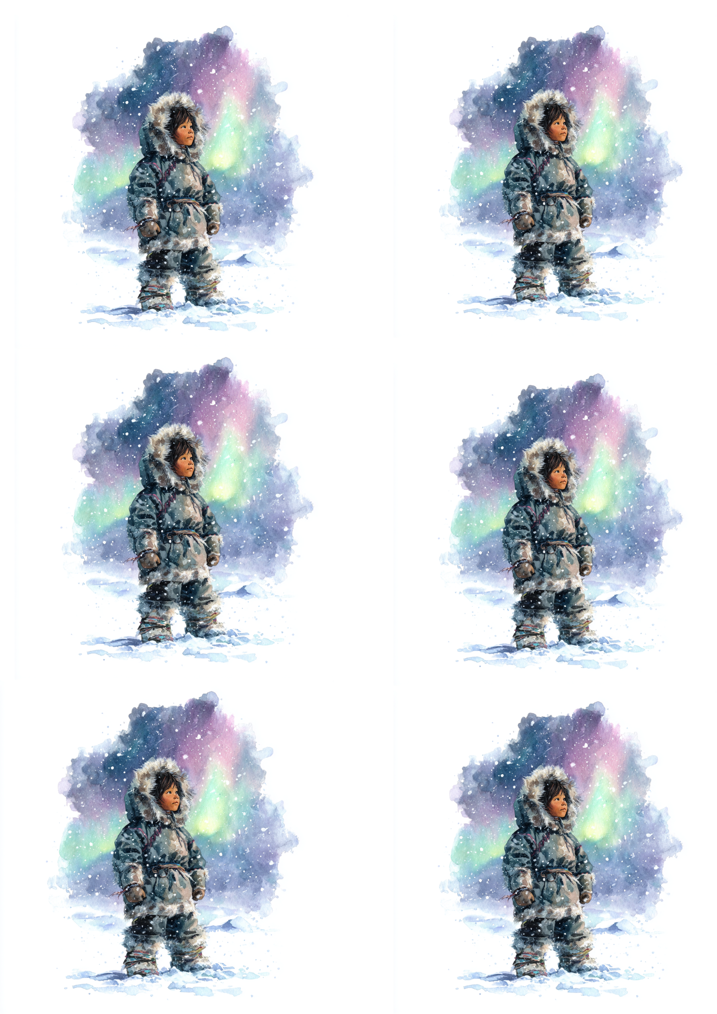 Sticker Sheet / Greeting Card – Eskimo Collage Cat. No. 5192