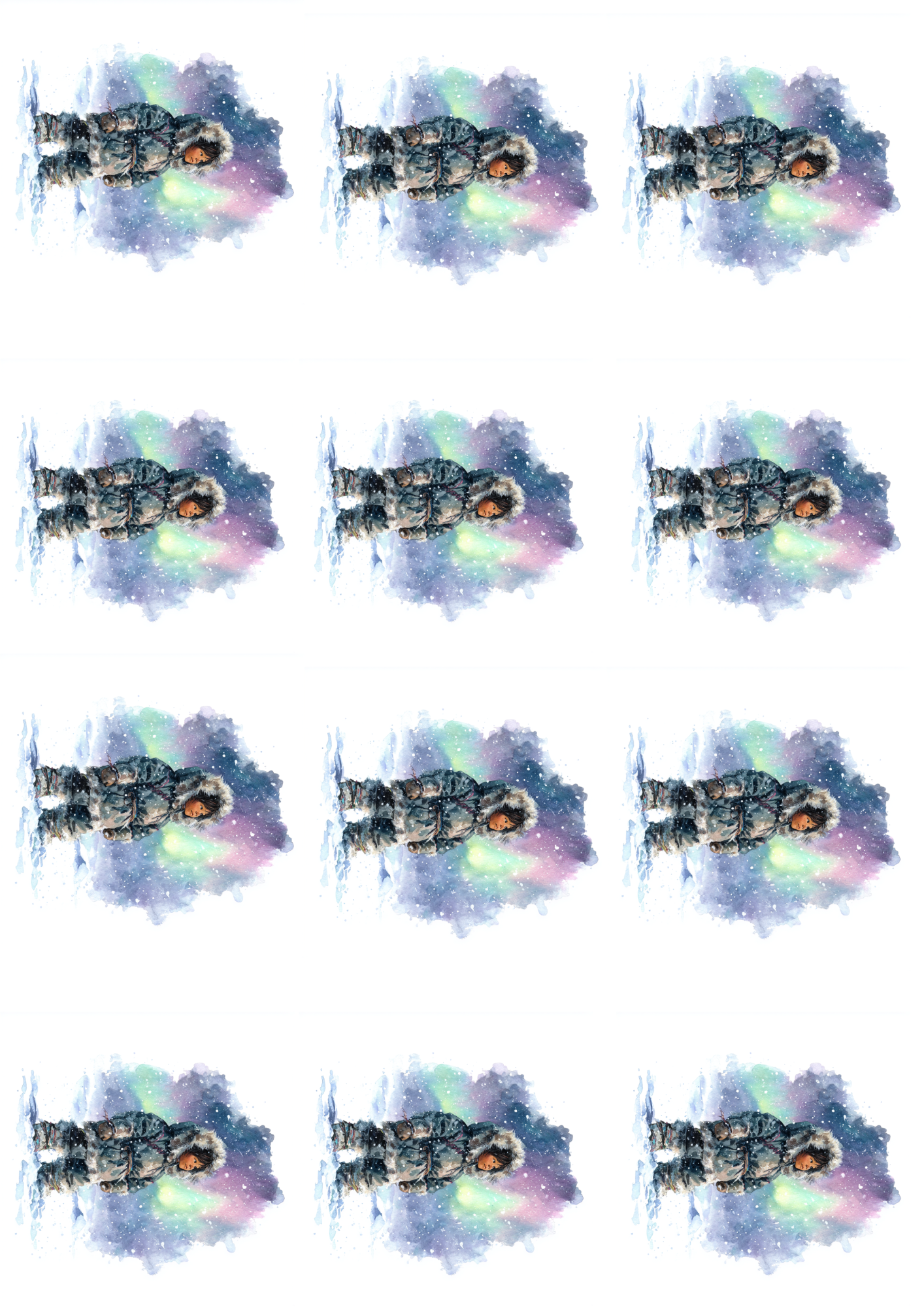 Sticker Sheet / Greeting Card – Eskimo Collage Cat. No. 5193