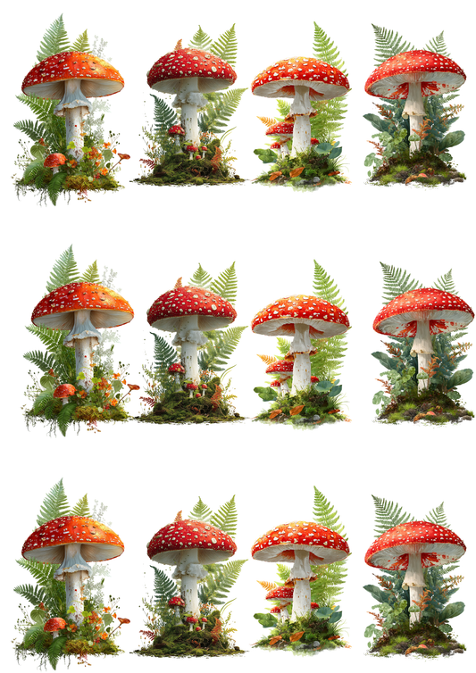 Sticker Sheet - Toadstools Collage Cat. No. 5194
