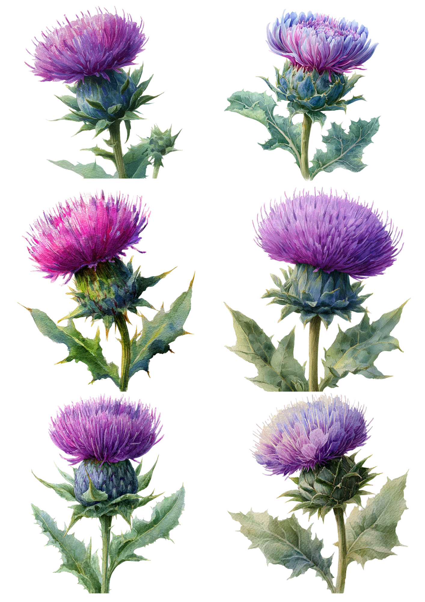 Sticker Sheet / Greeting Card – Wild Thistle Collage Cat. No. 5200