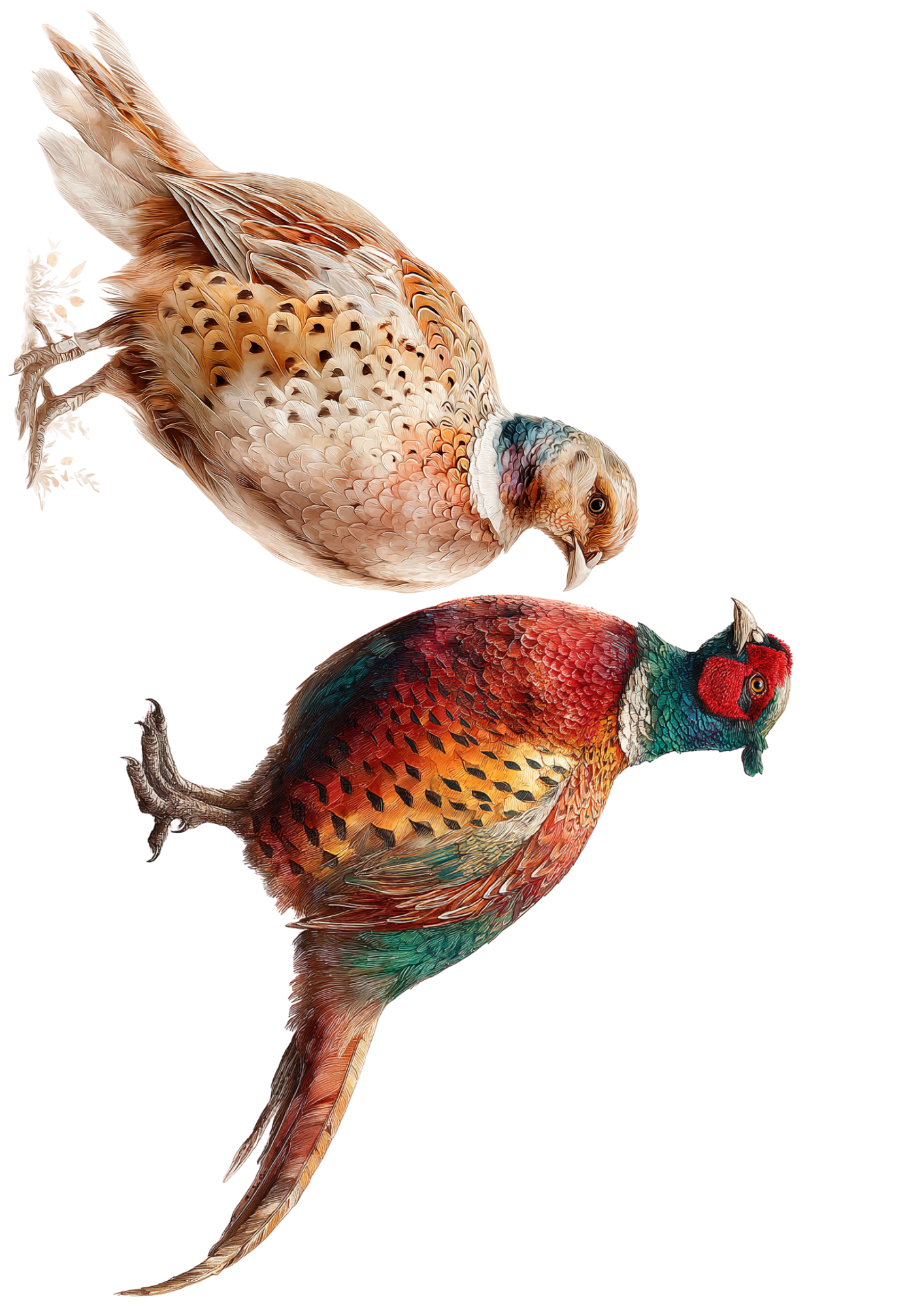 Sticker Sheet / Greeting Card – Pheasant Couple Full Cat. No. 5221