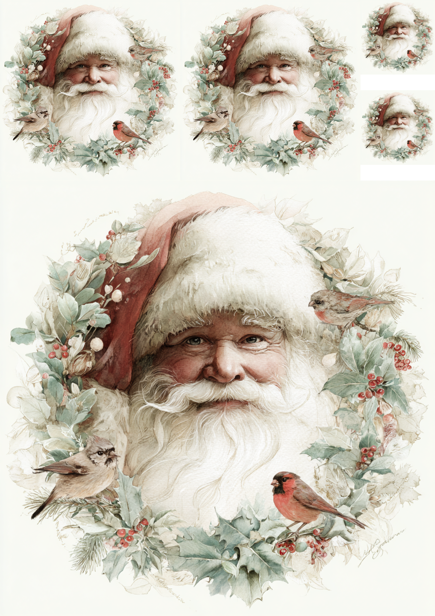 Sticker Sheet / Greeting Card – Santa Claus Collage Cat. No. 5224