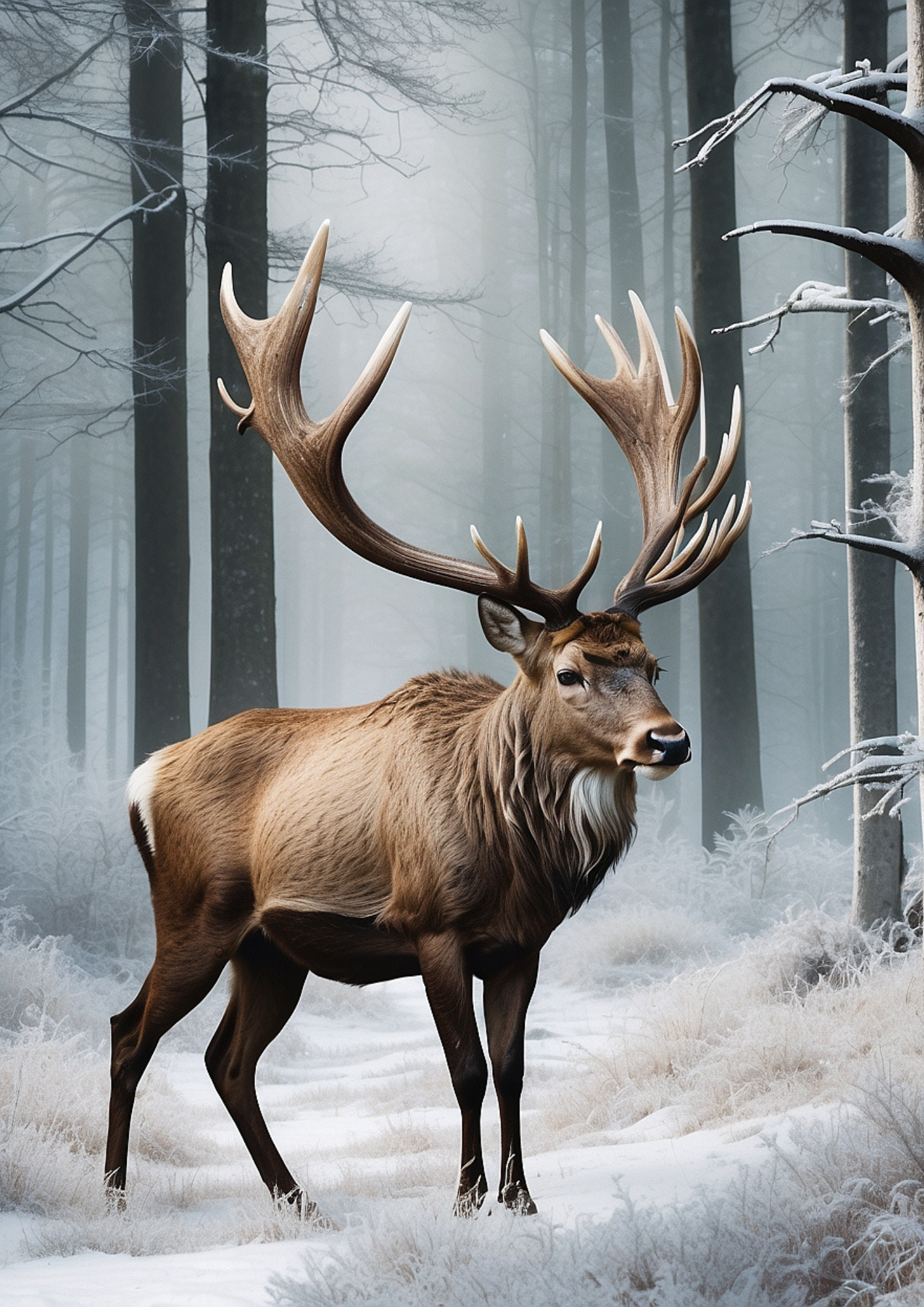 Sticker Sheet / Greeting Card – Majestic Deer Journaling Background Full Cat. No. 5283