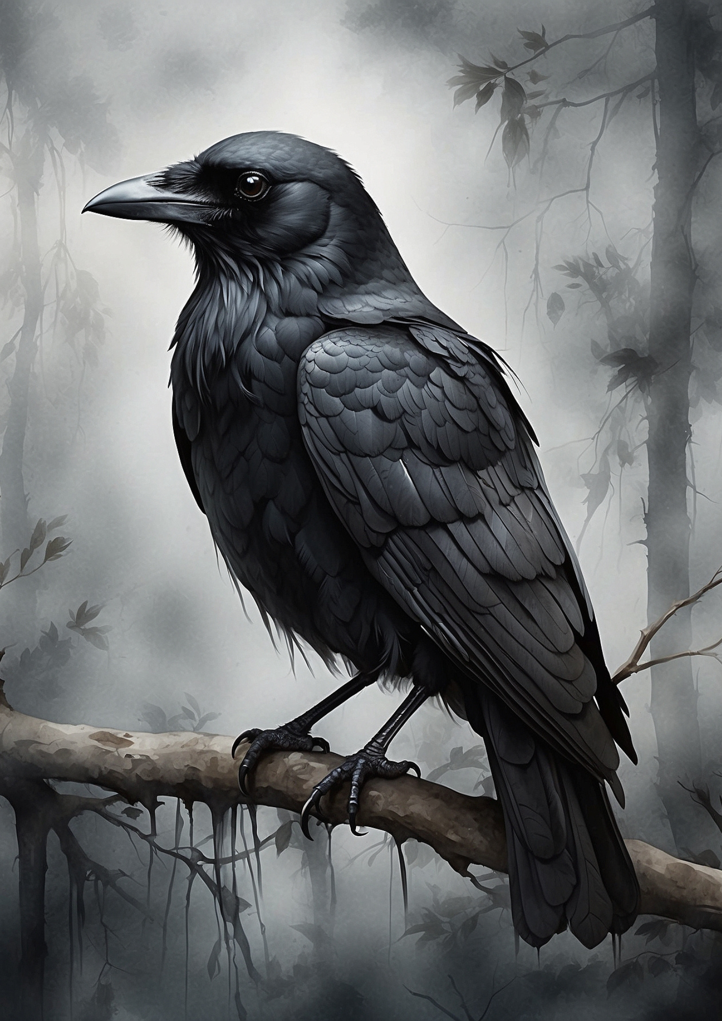Sticker Sheet / Greeting Card – Raven Background for Journaling Full Cat. No. 5301