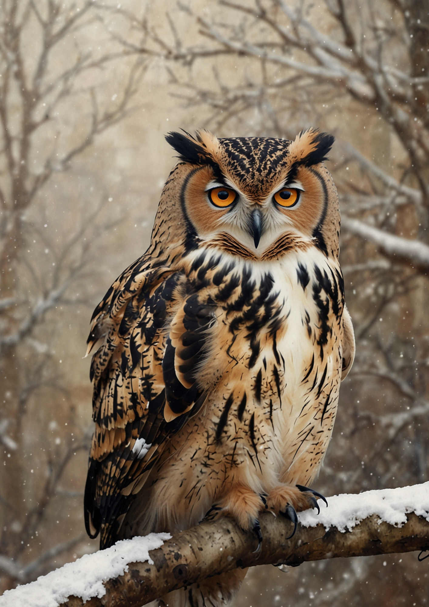 Sticker Sheet / Greeting Card – Eagle Owl Background For Journaling Full Cat. No. 5350