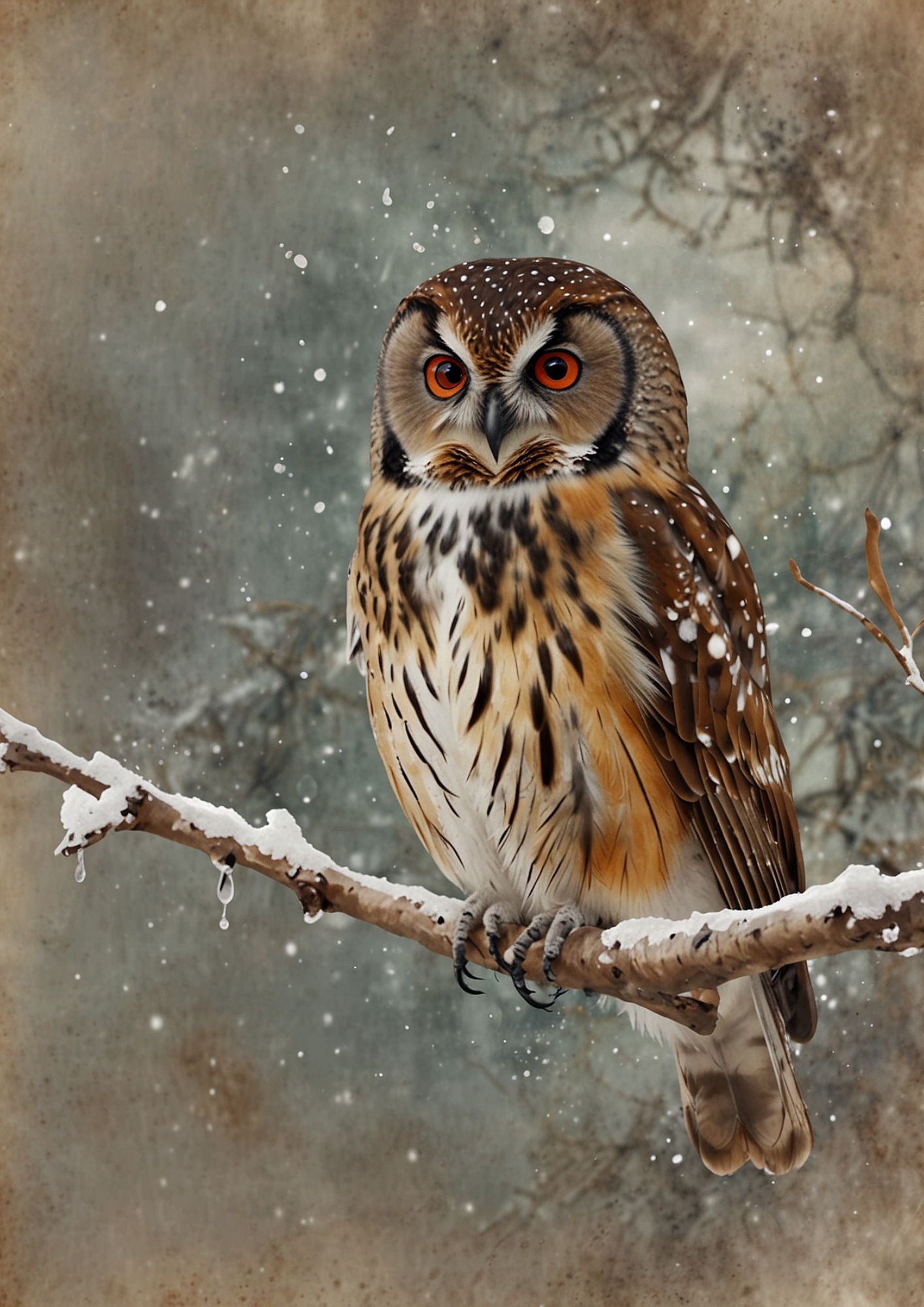 Sticker Sheet / Greeting Card – Eagle Owl Background For Journaling Full Cat. No. 5351