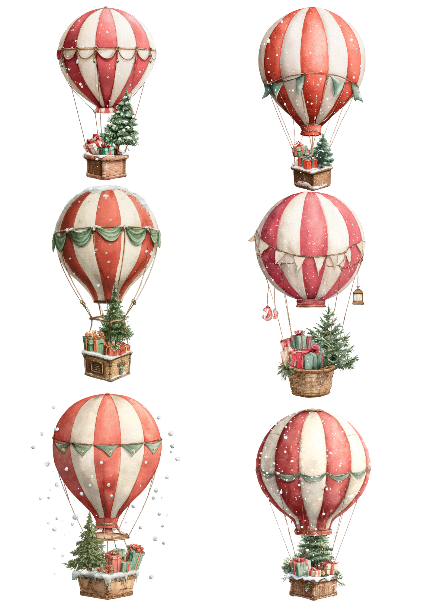 Sticker Sheet / Greeting Card – Christmas Balloons Collage Cat. No. 5370