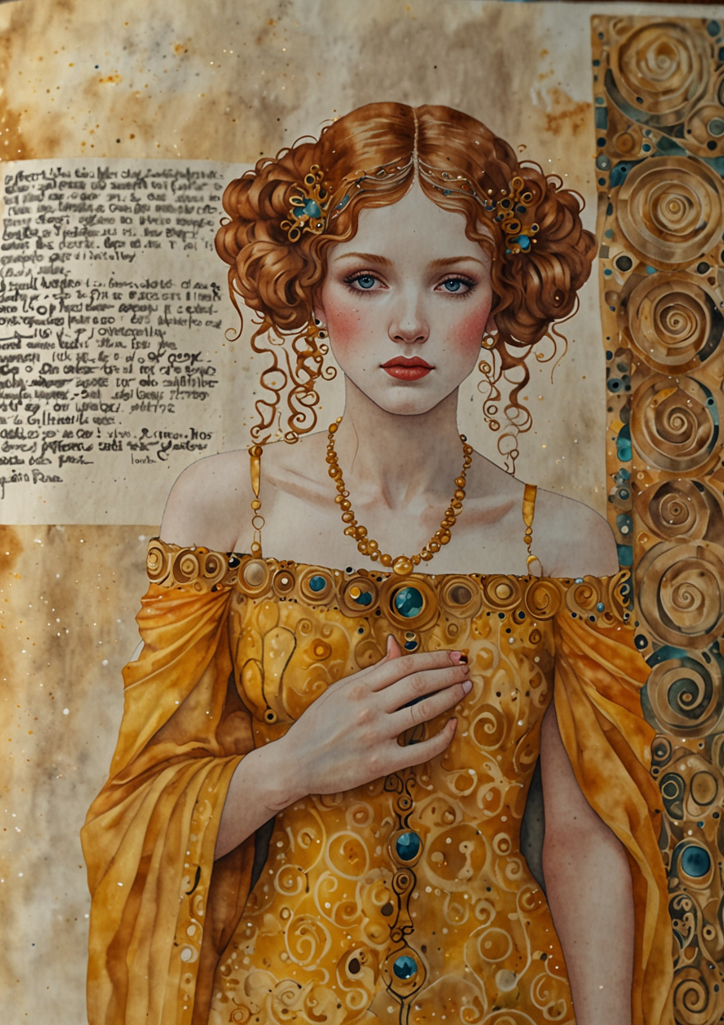 Sticker Sheet / Greeting Card – Woman in the Style of Gustav Klimt Full Cat. No. 5416