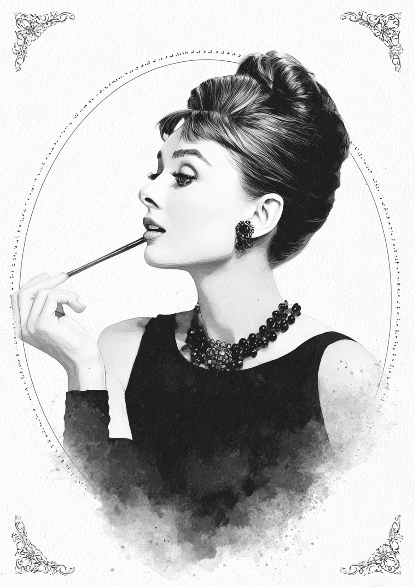 Sticker Sheet / Greeting Card – Audrey Hepburn Full Cat. No. 5423