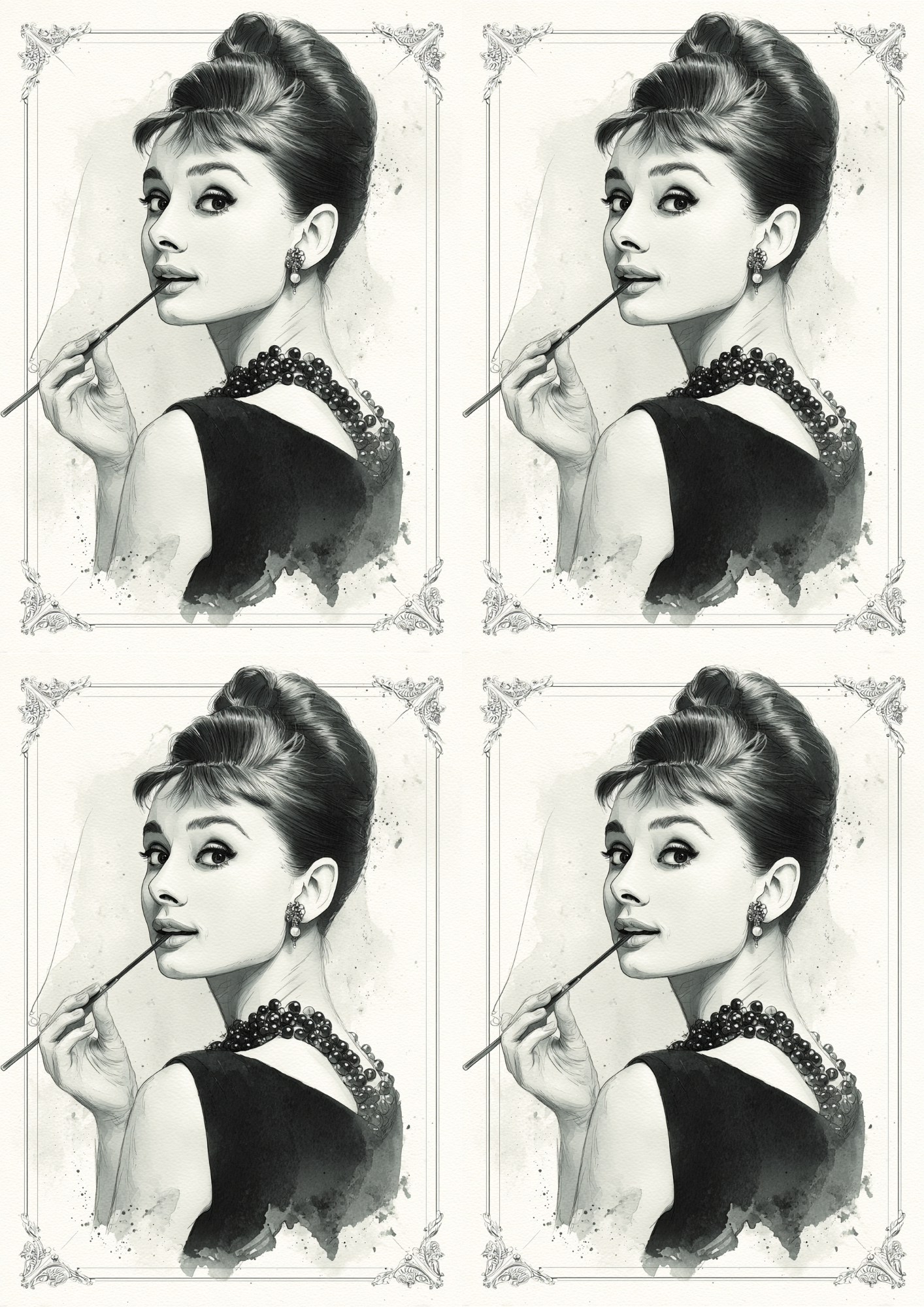 Sticker Sheet / Greeting Card – Audrey Hepburn Collage Cat. No. 5424