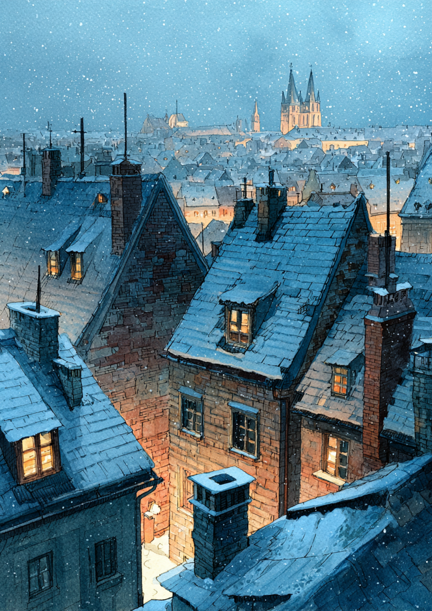 Sticker Sheet / Greeting Card – Winter City Full Cat. No. 5426