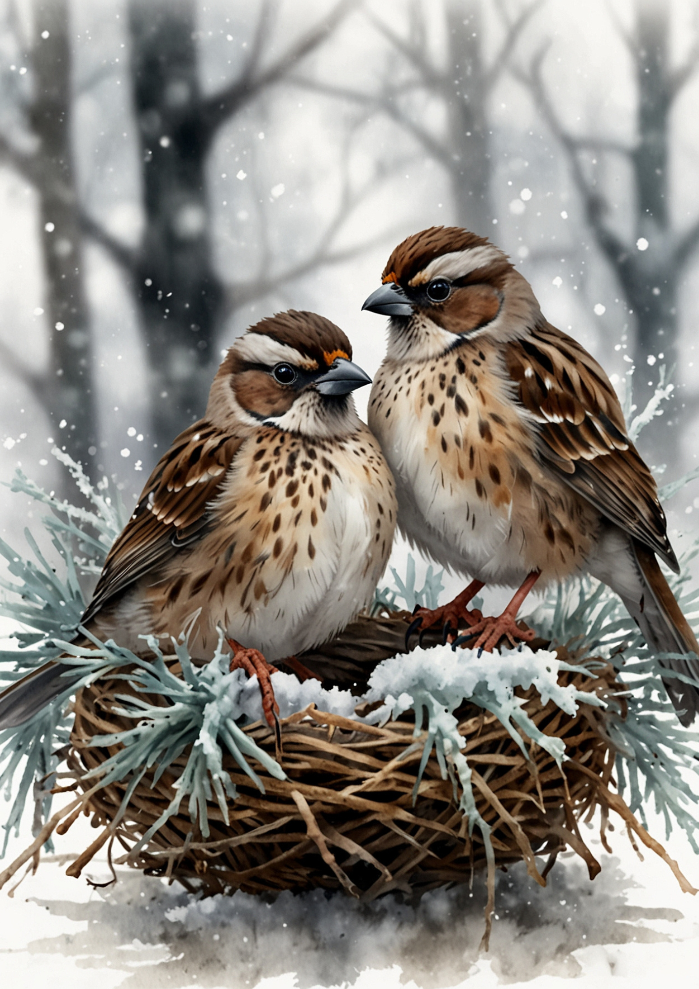 Sticker Sheet / Greeting Card – Sparrows Full Cat. No. 5445