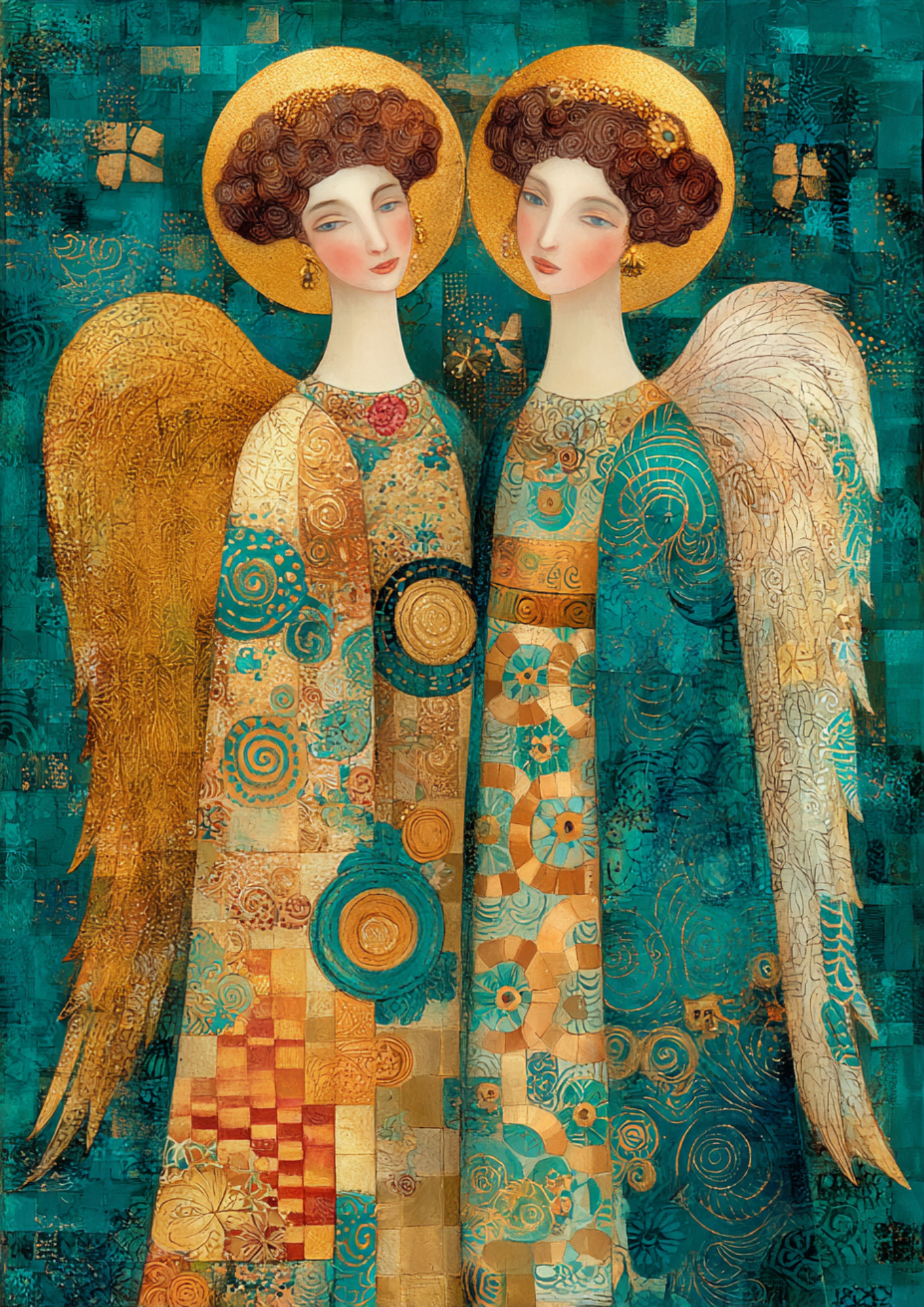 Sticker Sheet / Greeting Card – Angels in the Style of Gustav Klimt Full Cat. No. 5475