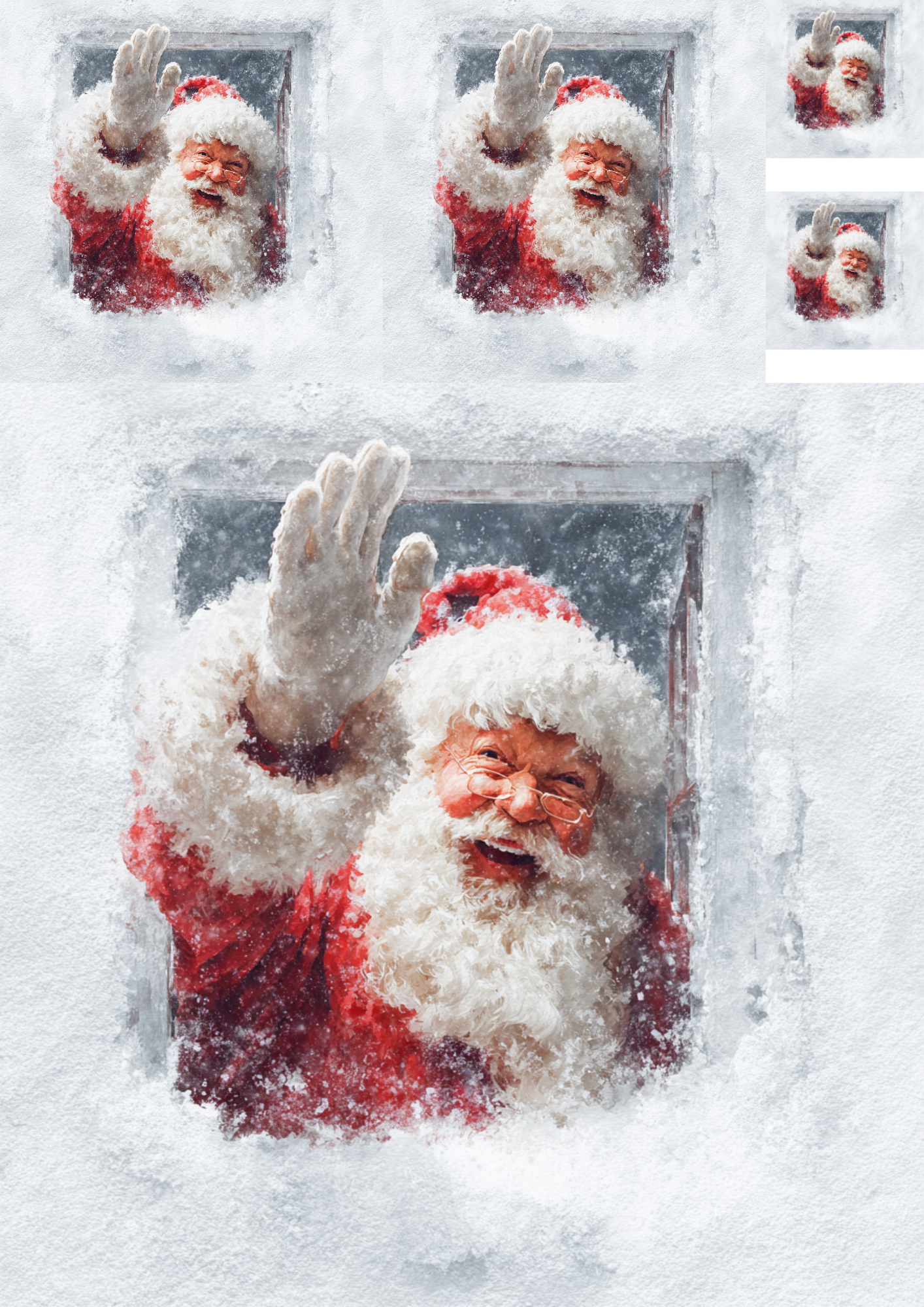 Sticker Sheet / Greeting Card – Santa Claus Collage Cat. No. 5486