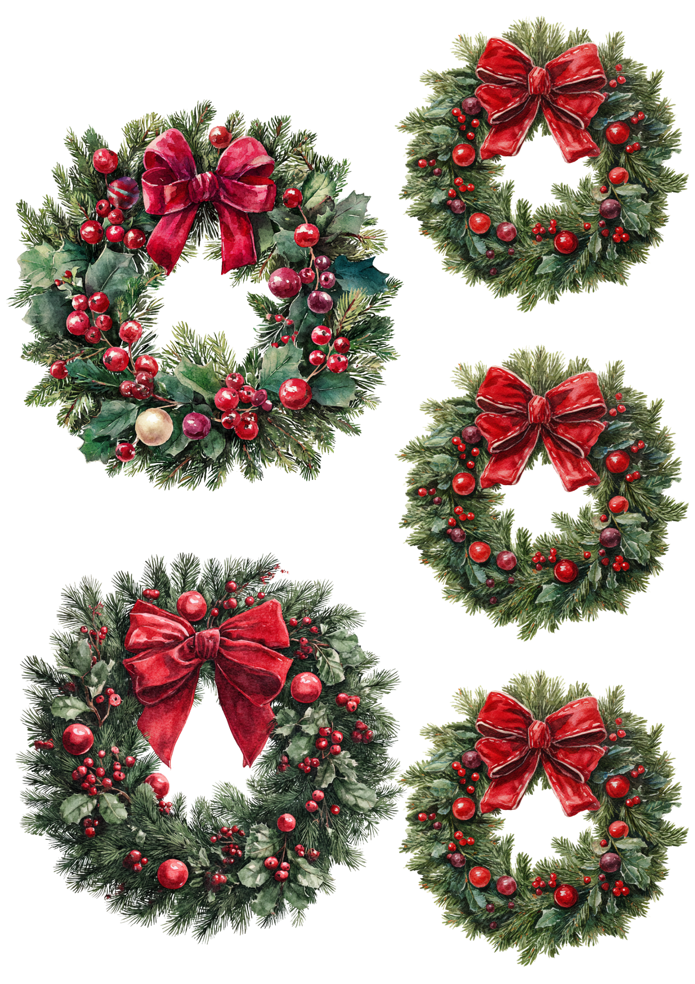 Sticker Sheet / Greeting Card – Christmas Decorations Collage Cat. No. 5509