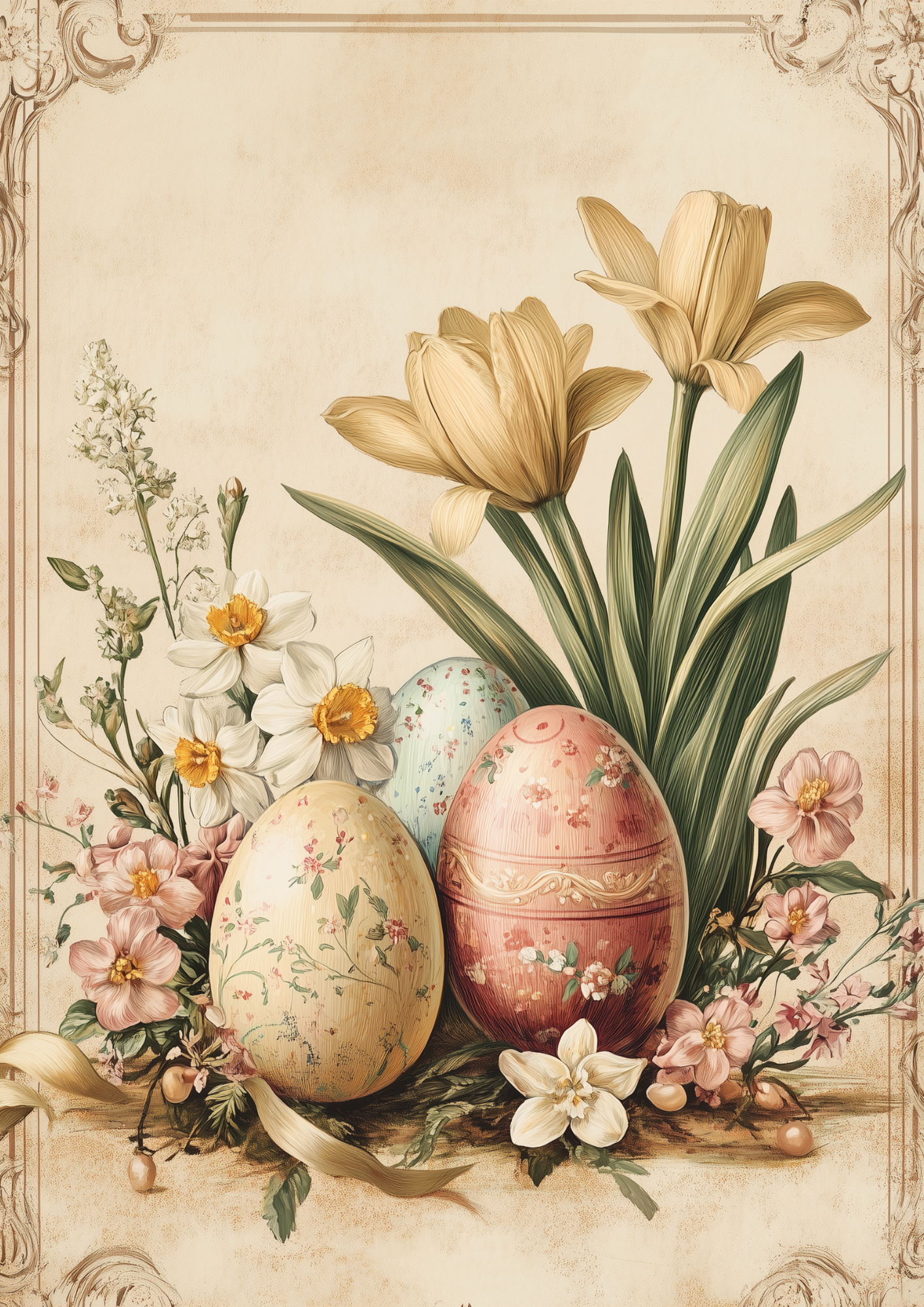 Sticker Sheet / Greeting Card – Easter Eggs Full Cat. No. 5544