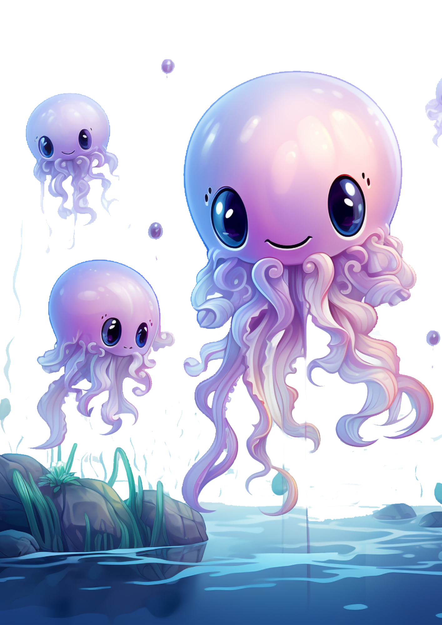 Sticker Sheet / Greeting Card – Jellyfish Collage Cat. No. 5590
