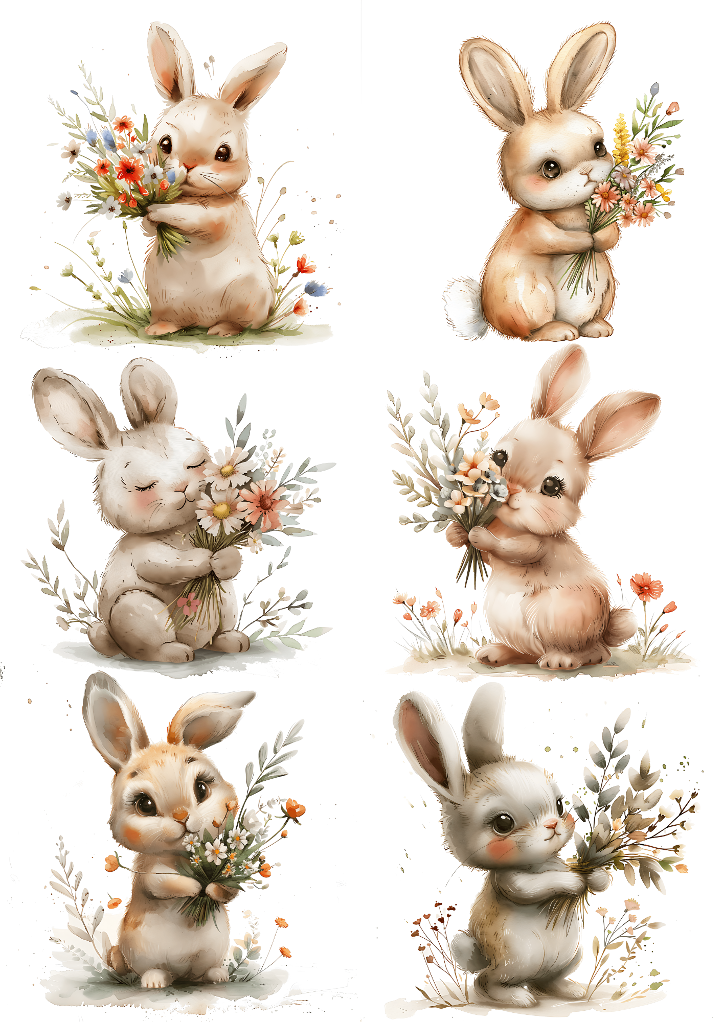 Sticker Sheet / Greeting Card – Easter Bunny Collage Cat. No. 5595