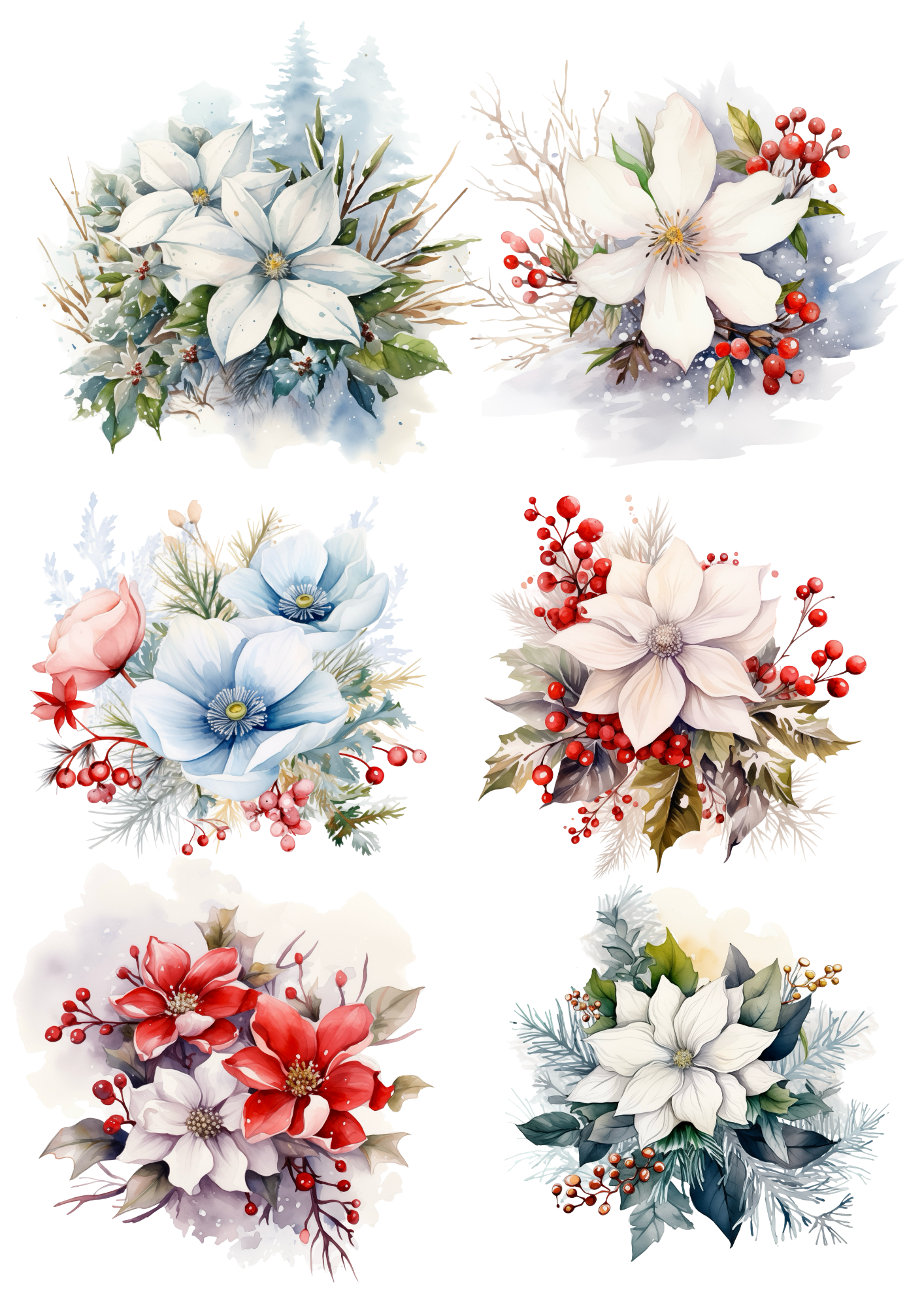 Sticker Sheet / Greeting Card – Blooming Flowers Collage Cat. No. 5609