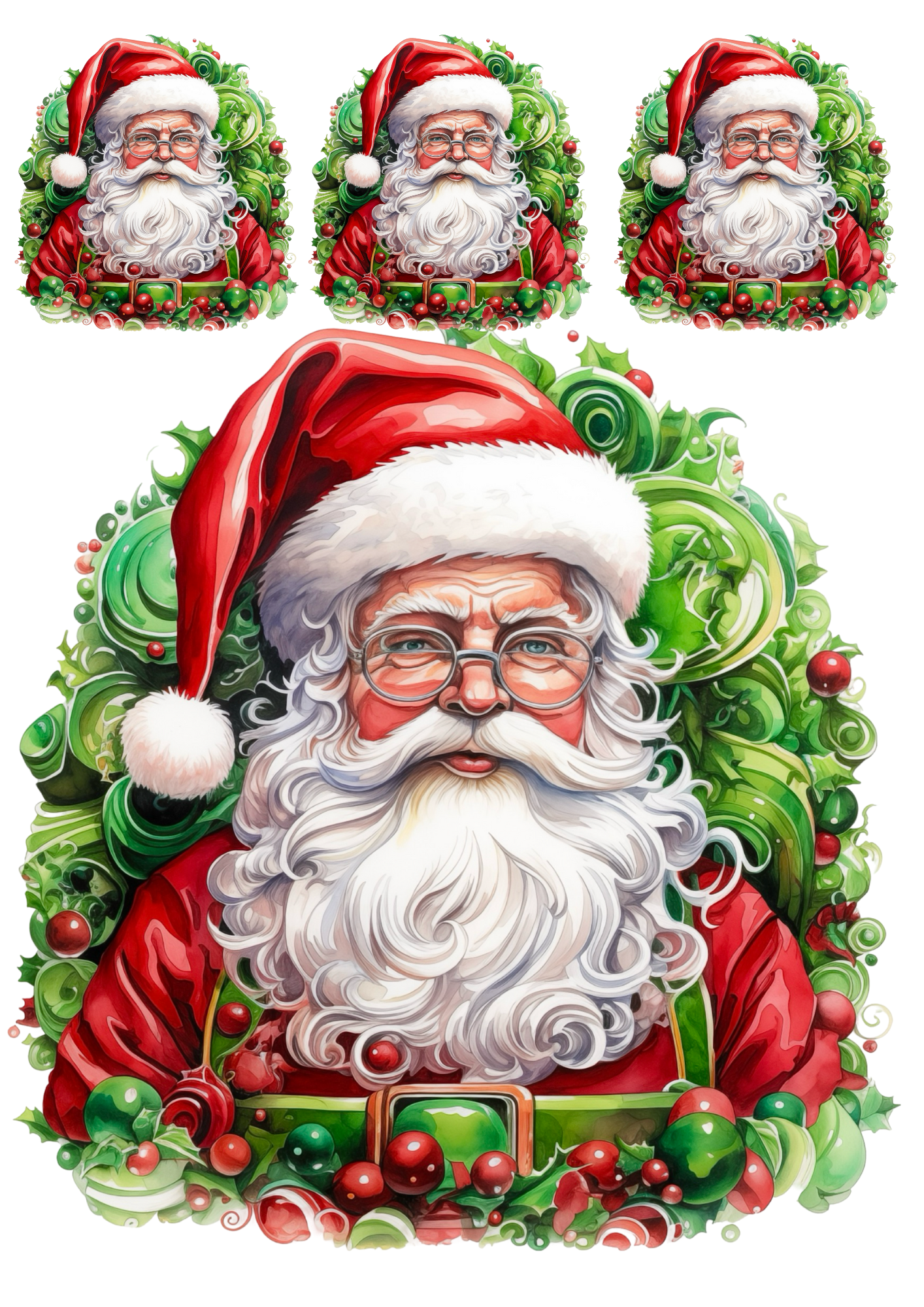 Sticker Sheet / Greeting Card – Santa Claus Collage Cat. No. 5623