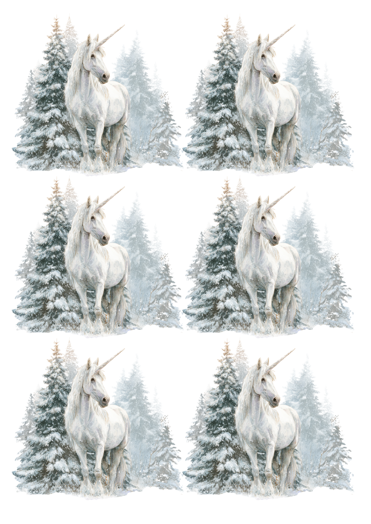 Sticker Sheet / Greeting Card – Unicorn Collage Cat. No. 5660