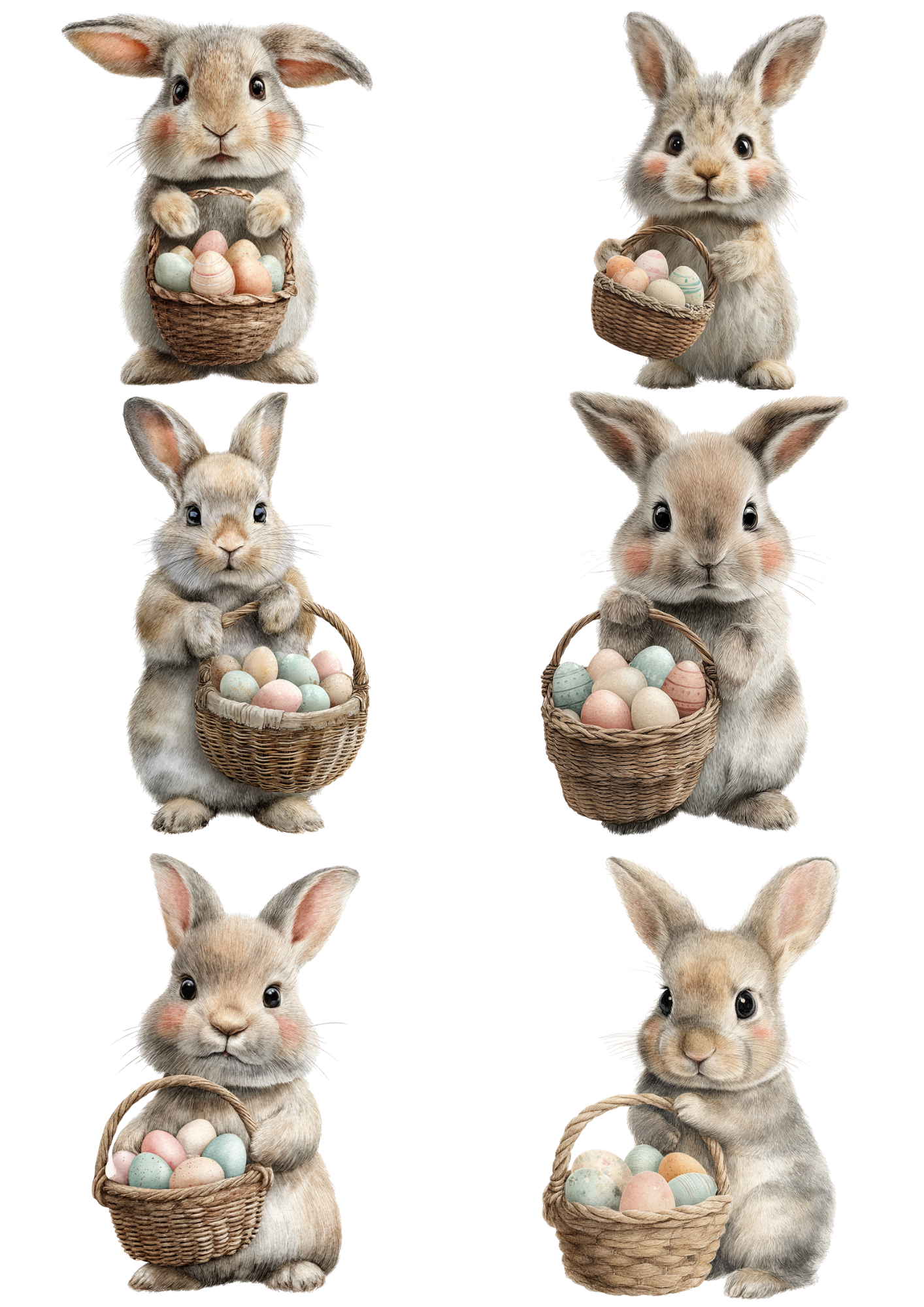 Sticker Sheet / Greeting Card – Easter Bunny Collage Cat. No. 5671