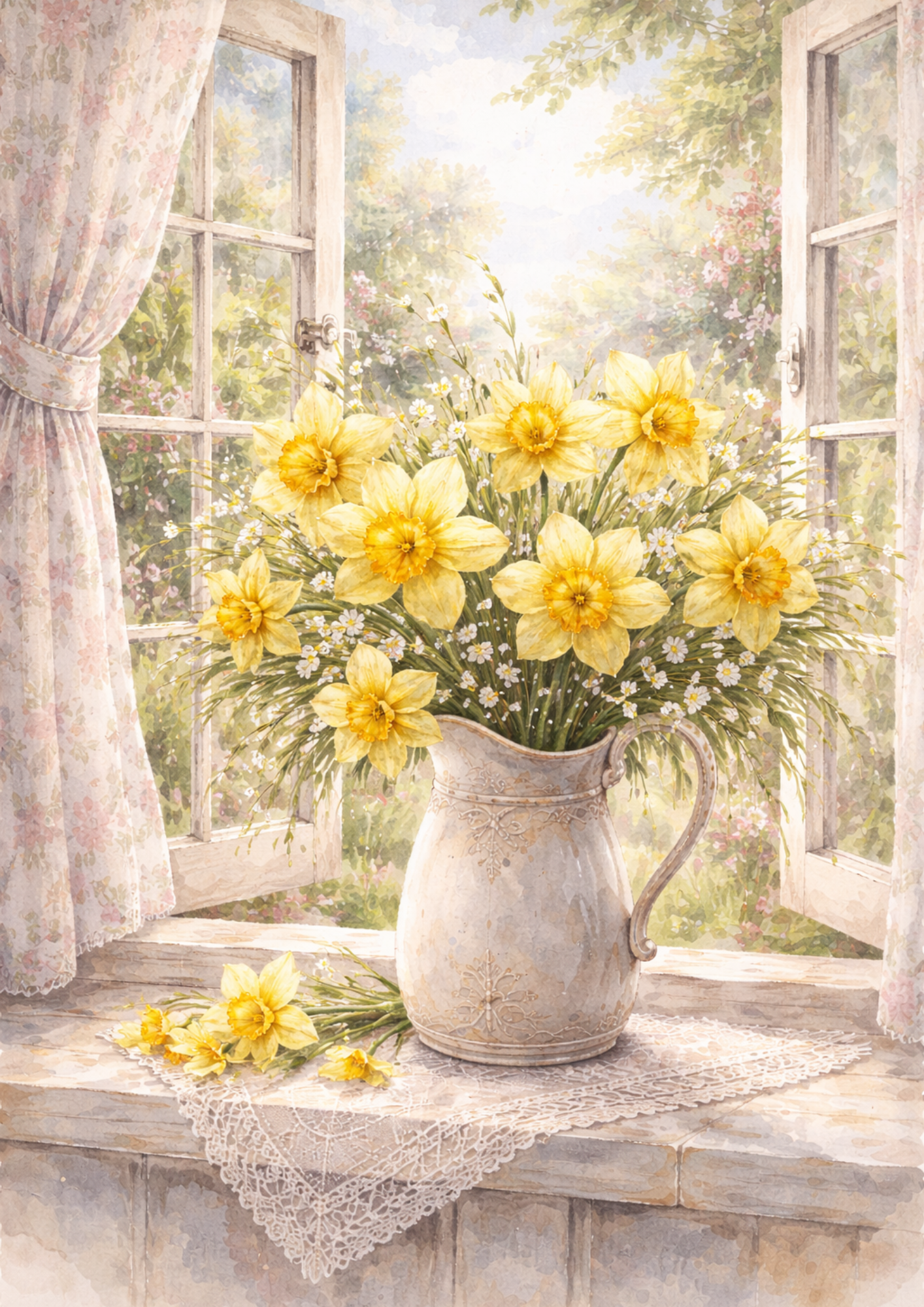 Sticker Sheet / Greeting Card – Daffodils Full Cat. No. 5689