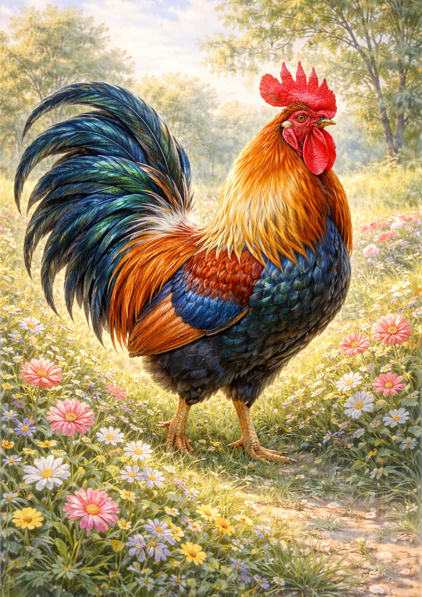 Sticker Sheet / Greeting Card – Rooster Full Cat. No. 5715