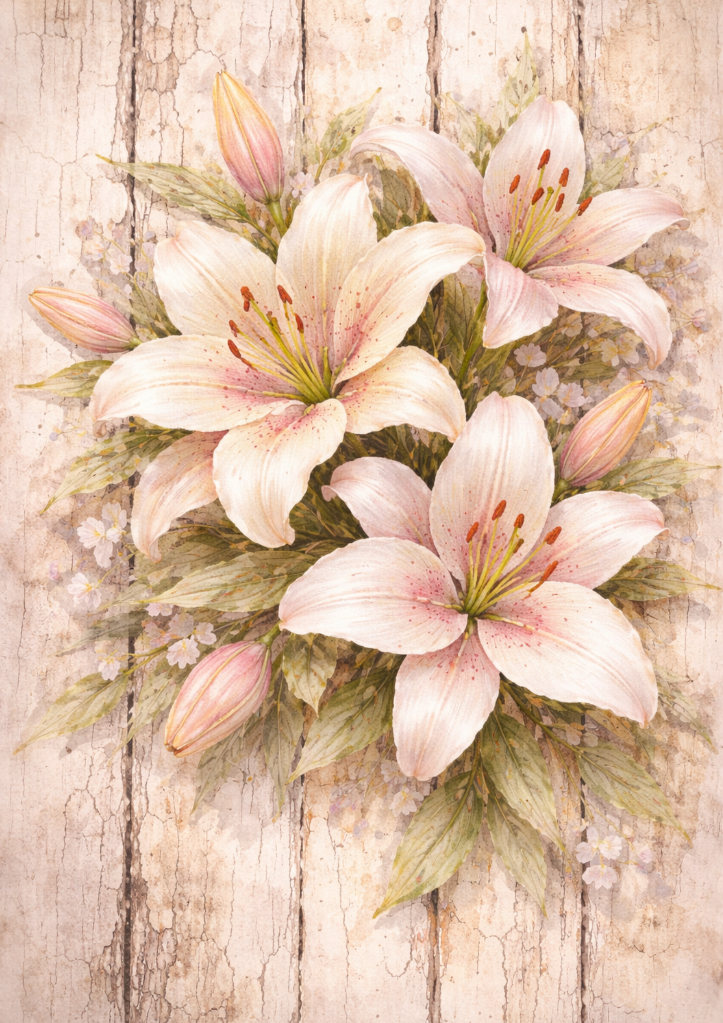 Sticker Sheet / Greeting Card – Lilies Full Cat. No. 5755