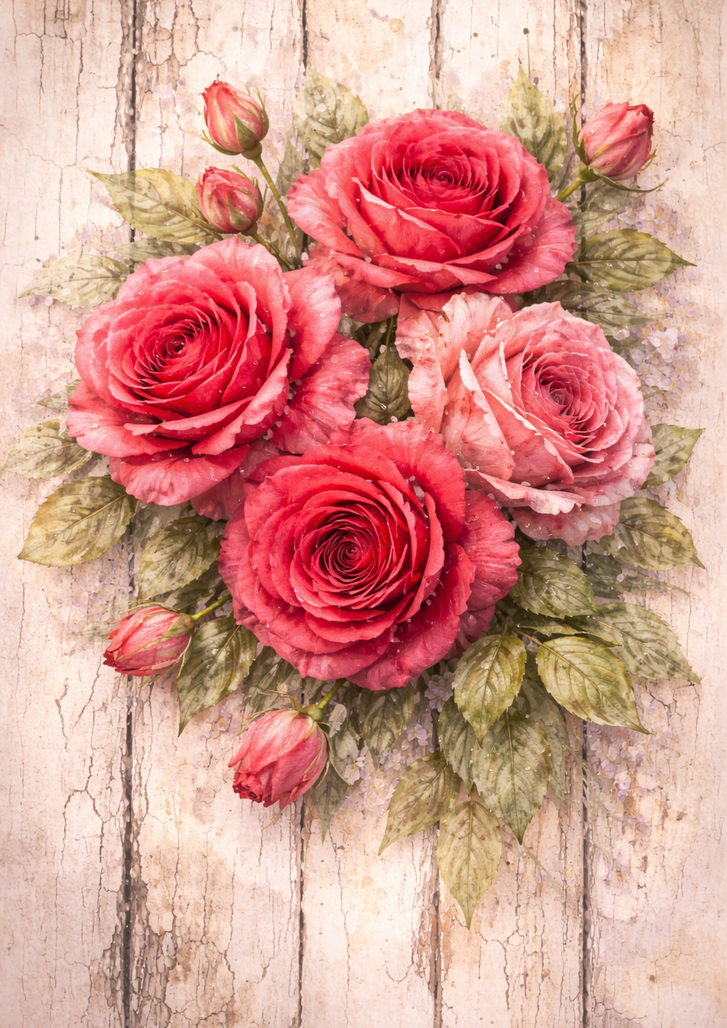Sticker Sheet / Greeting Card – Red Roses Full Cat. No. 5756