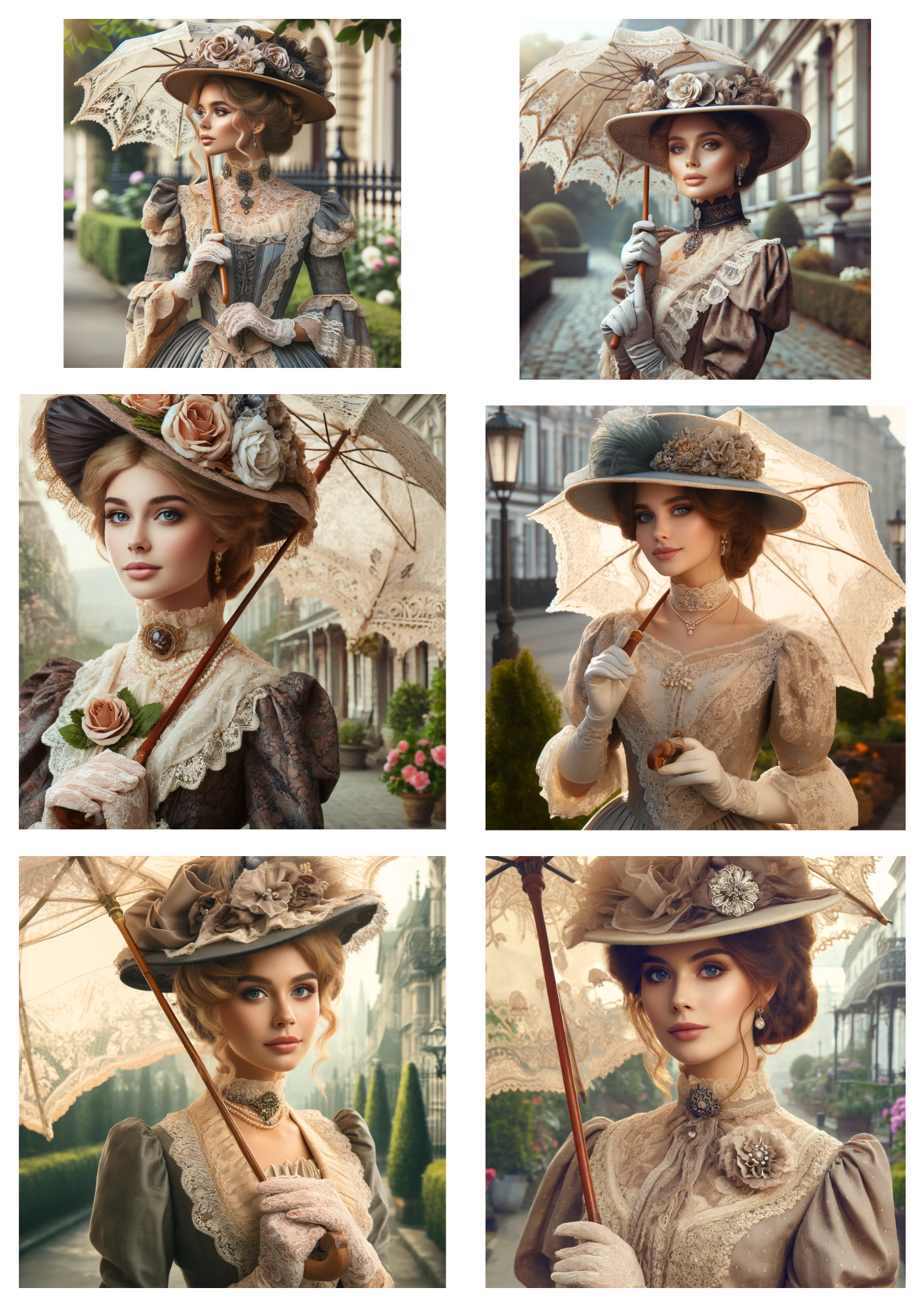 Sticker Sheet / Greeting Card – Victorian Woman Collage Cat. No. 5796
