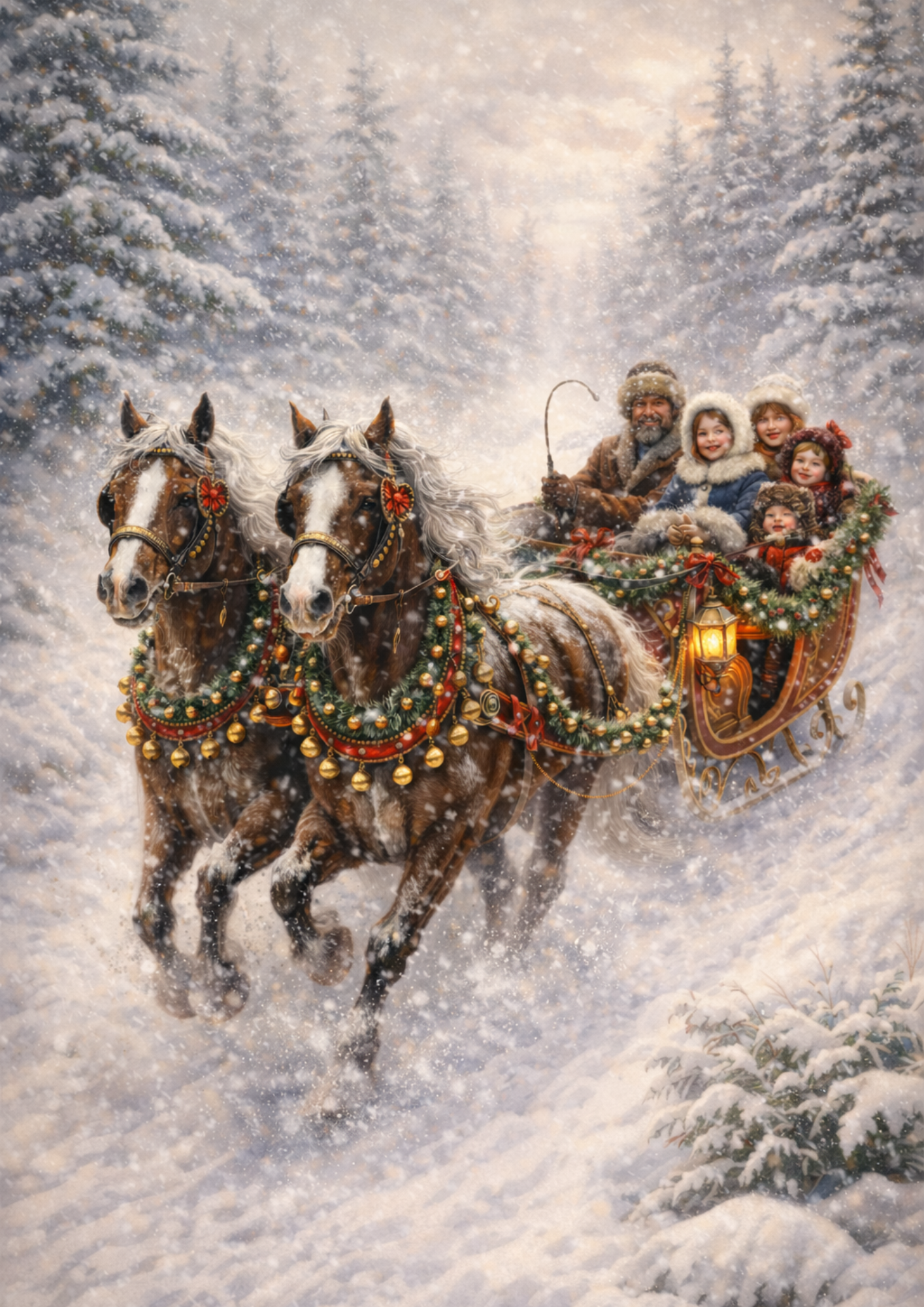 Sticker Sheet / Greeting Card – Christmas Sleigh Ride Full Cat. No. 8359