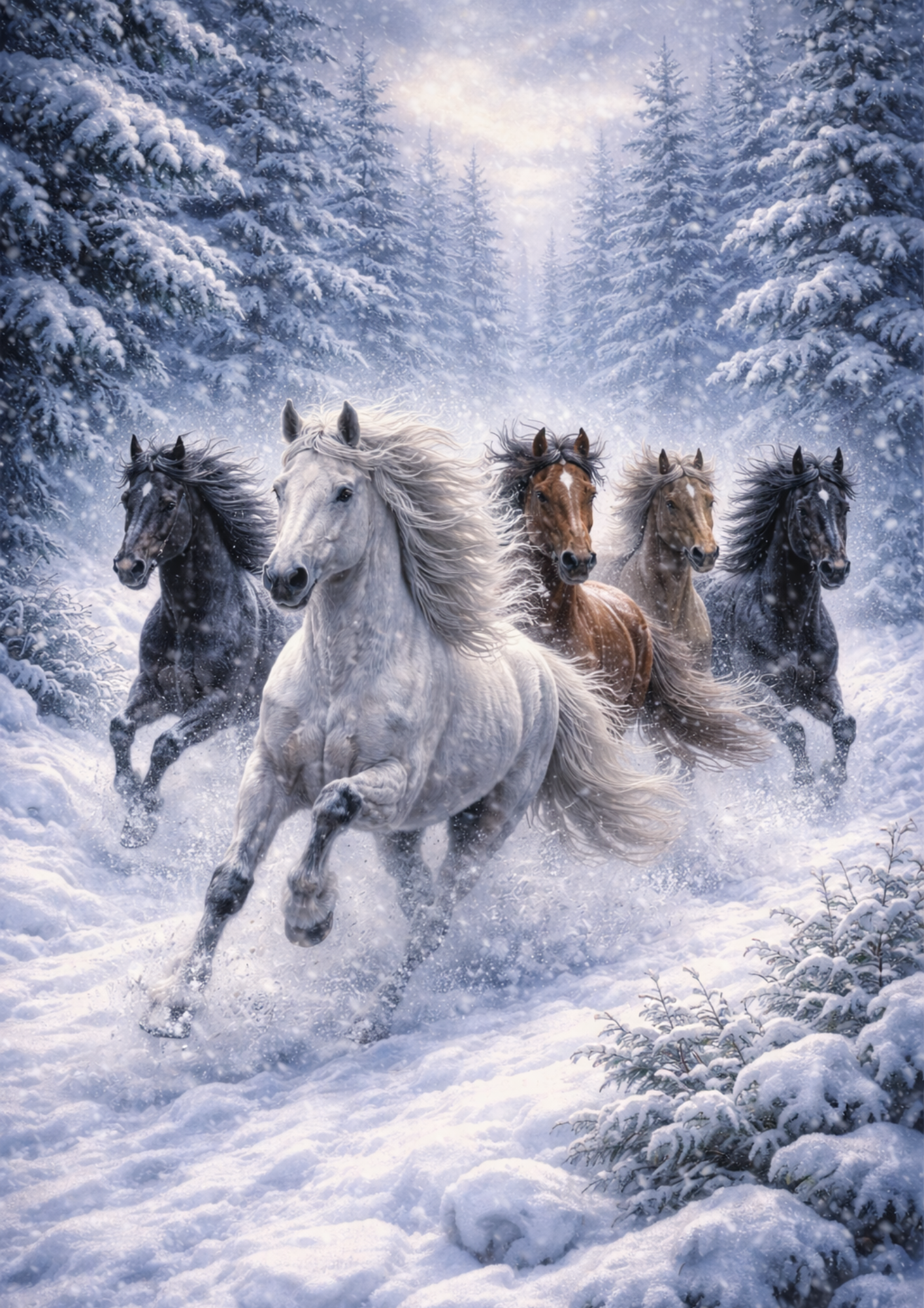 Sticker Sheet / Greeting Card – Herd of Horses Full Cat. No. 8360