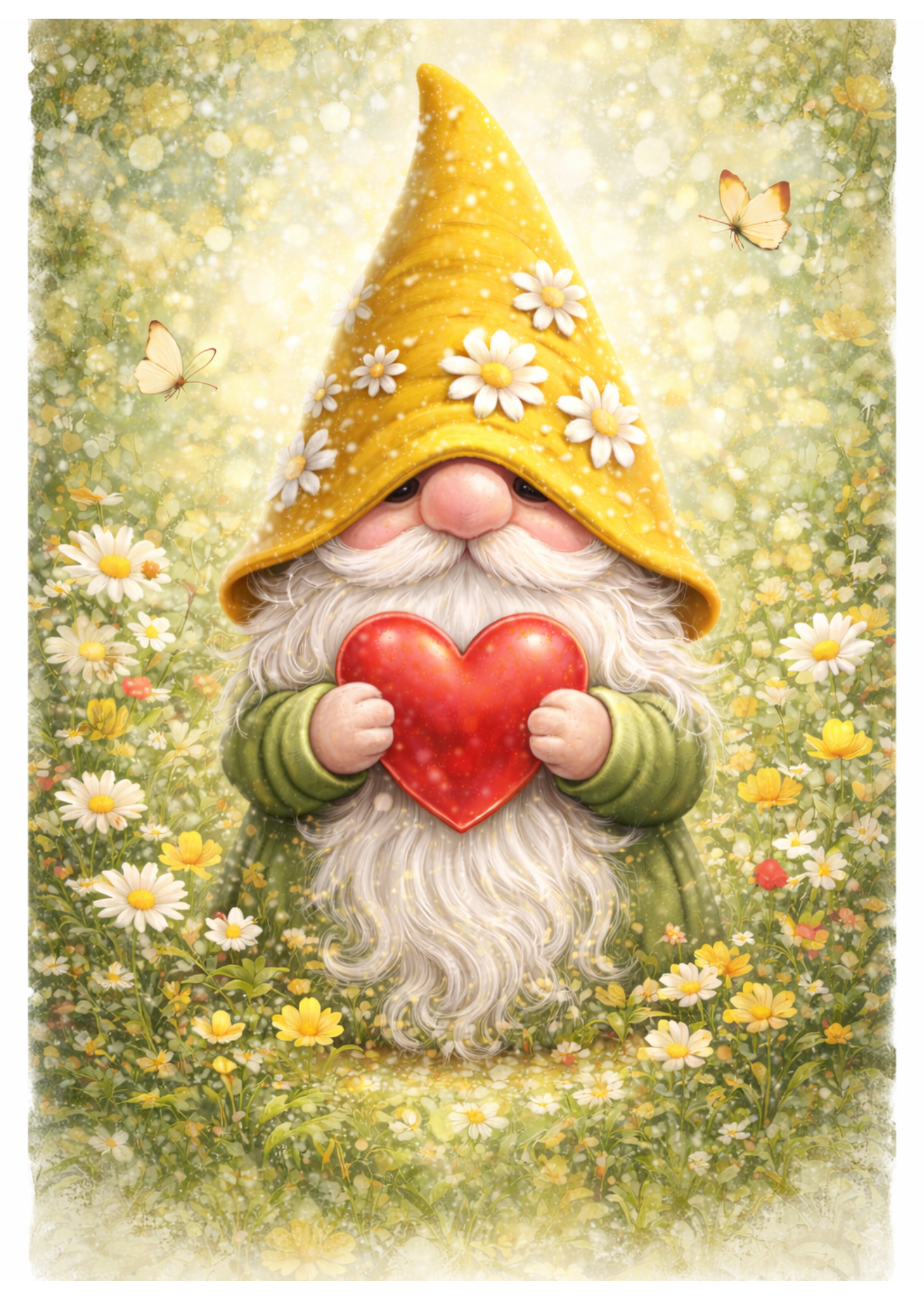 Sticker Sheet / Greeting Card – Leprechaun Holding a Heart Full Cat. No. 8400