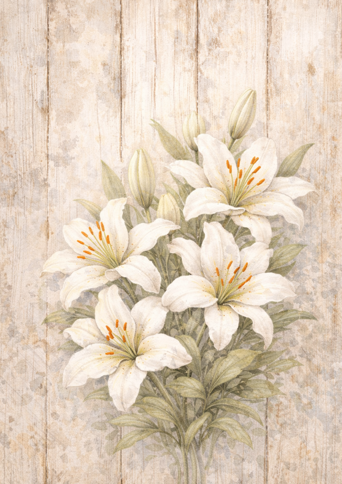 Sticker Sheet / Greeting Card – Floral Journaling Background Full Cat. No. 8420