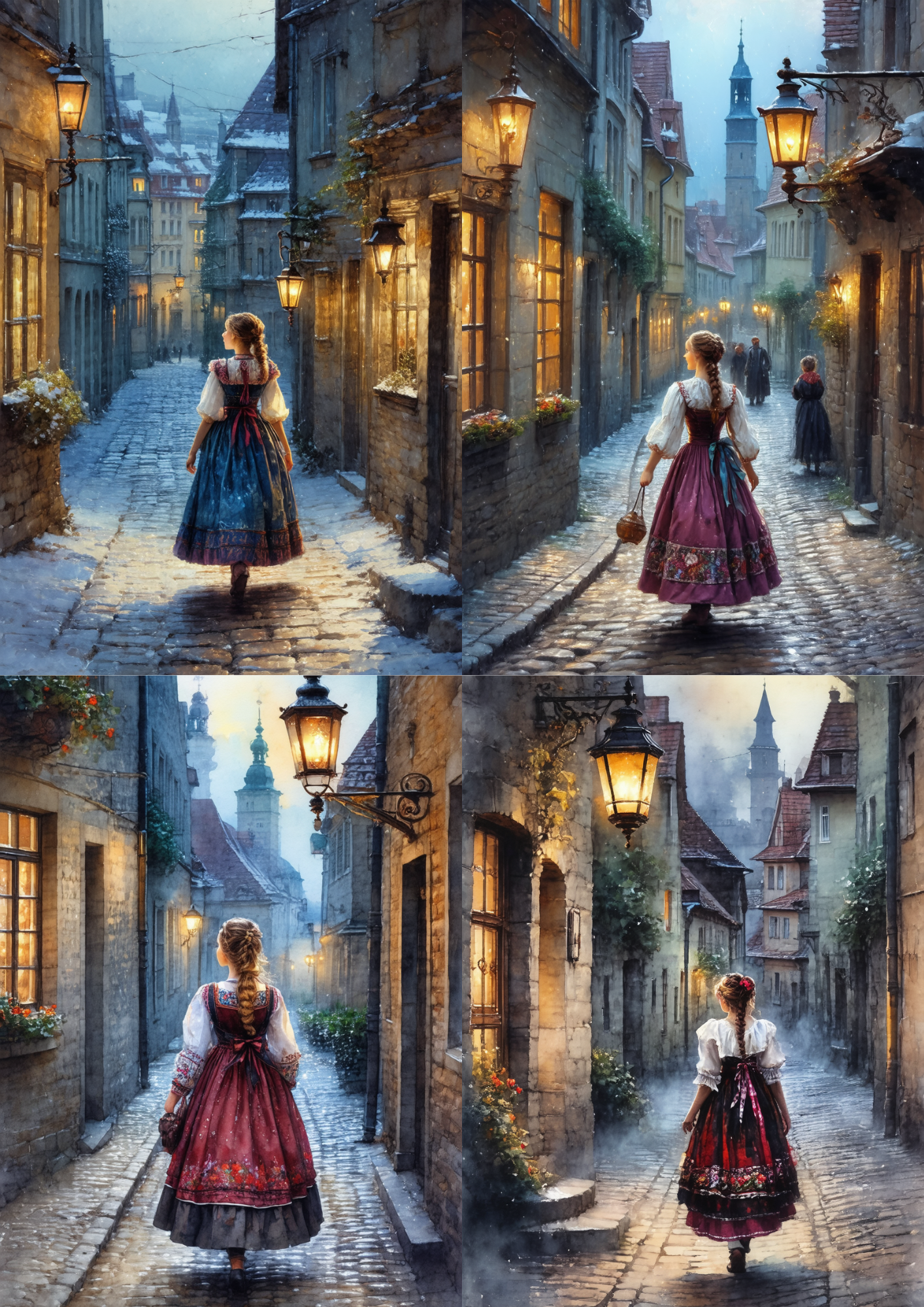 Sticker Sheet / Greeting Card – Woman In Traditional Costume From Krakow Collage Cat. No. 8597