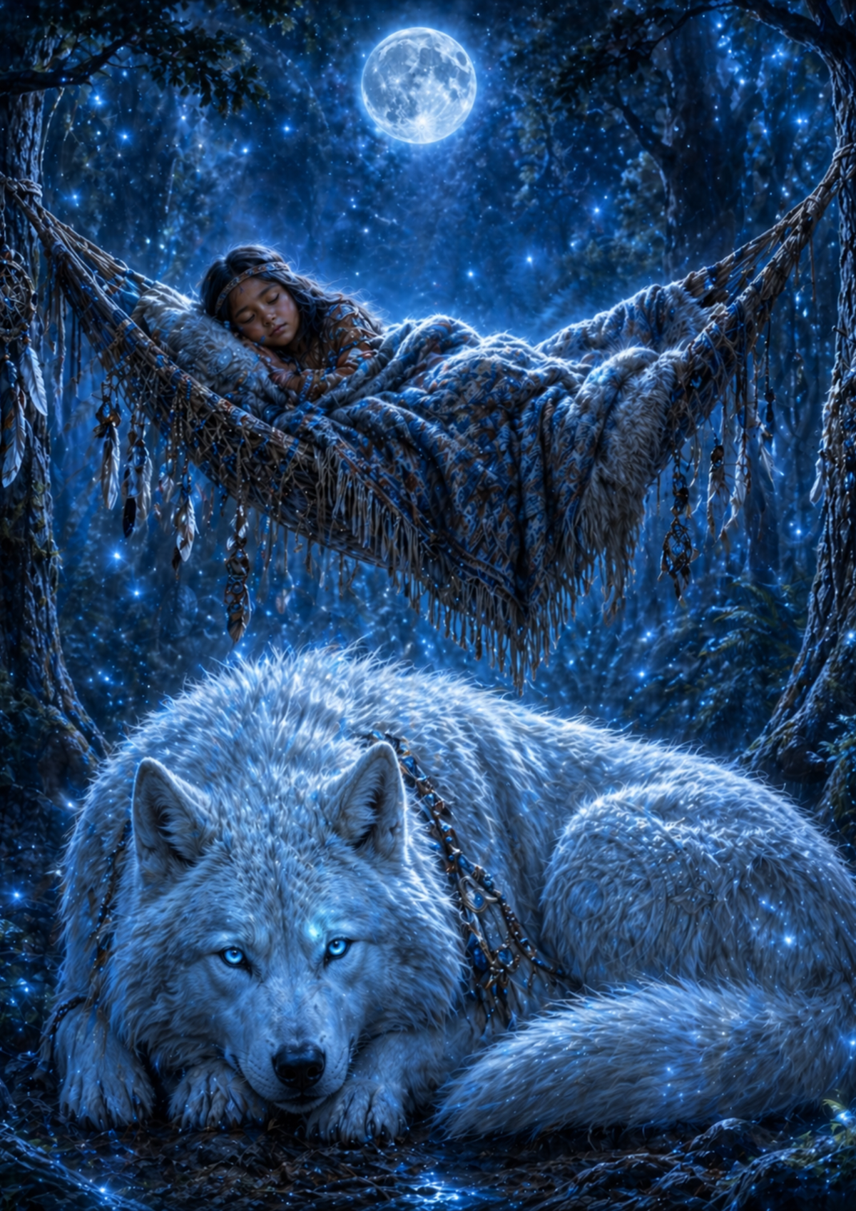 Sticker Sheet / Greeting Card – Wild Soul - Girl & Wolf Full Cat. No.9342