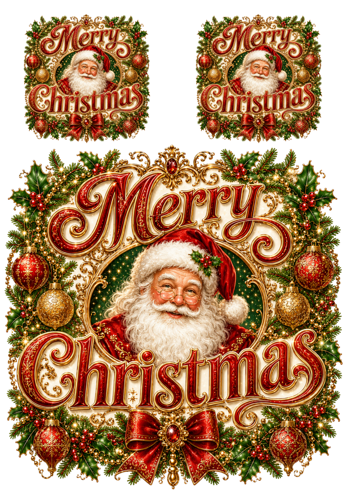Sticker Sheet / Greeting Card – Sign - Merry Christmas Collage Cat. No. 9499