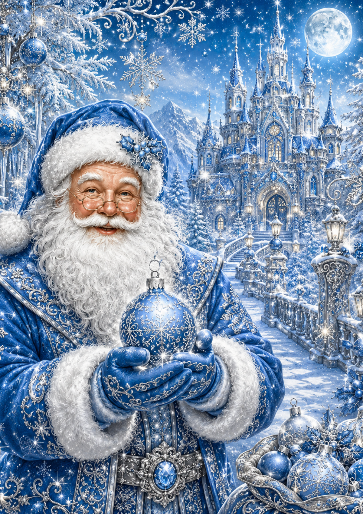 Sticker Sheet / Greeting Card – Santa in Winter Wonderland Full Cat. No. 9501