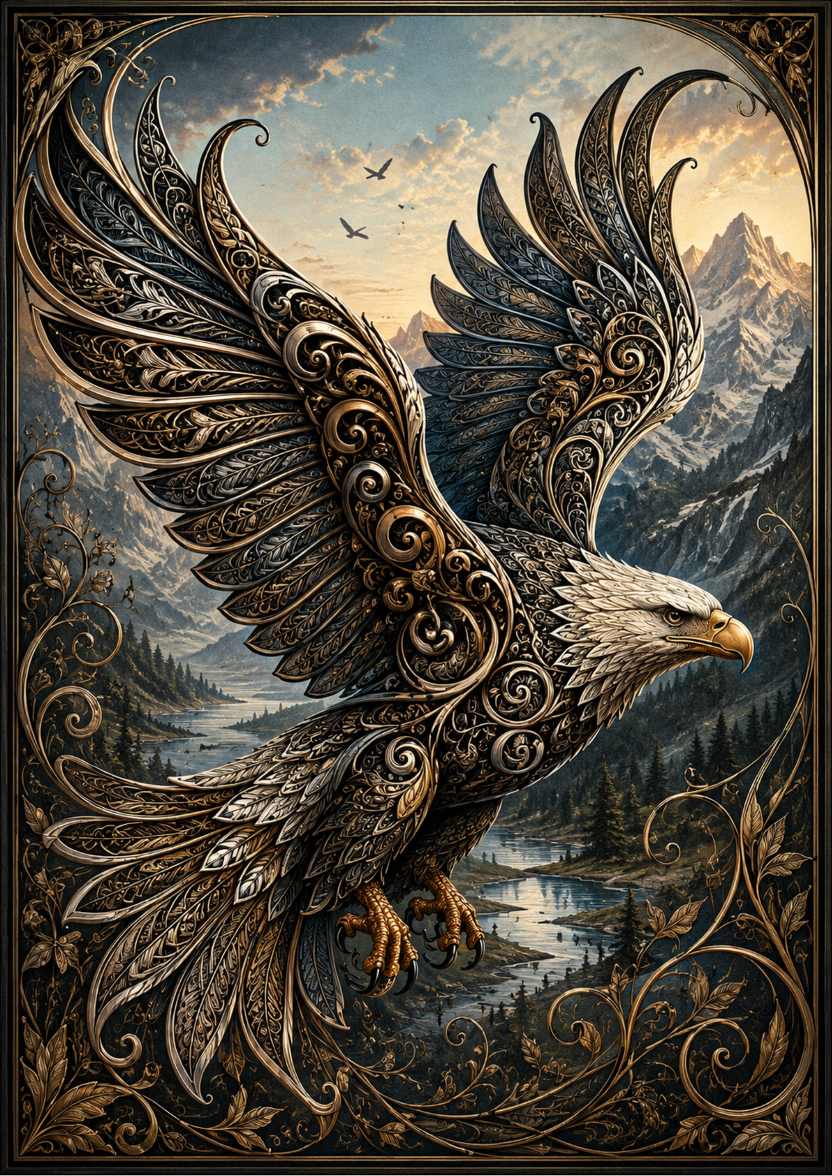 Sticker Sheet / Greeting Card – Gothic Eagle Full Cat. No. 9584