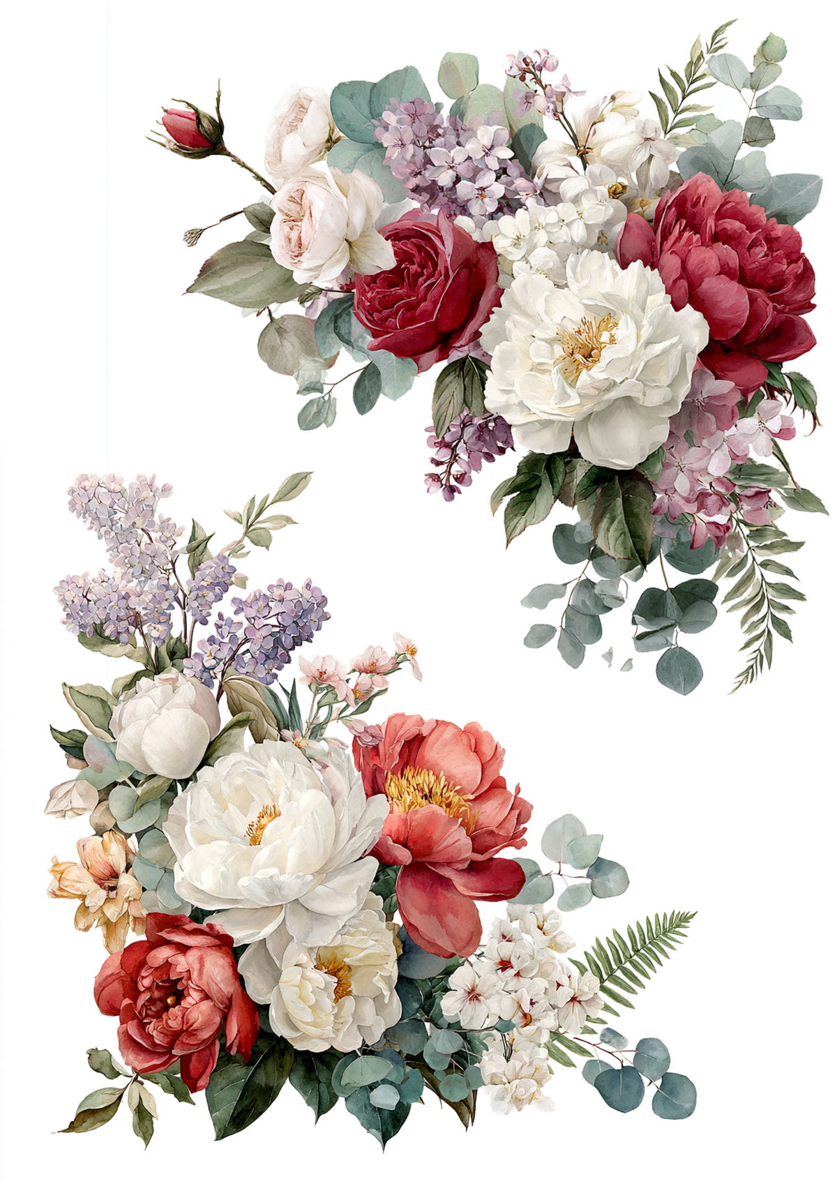 Sticker Sheet / Greeting Card – Floral Corner Collage Cat. No. 9613
