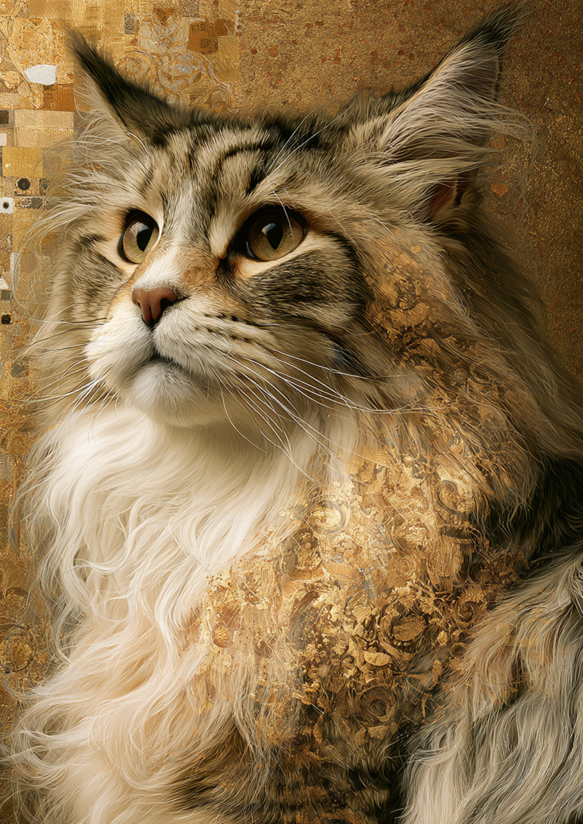 Sticker Sheet / Greeting Card – Cat Portrait in Klimt Style Full Cat. No. 9614