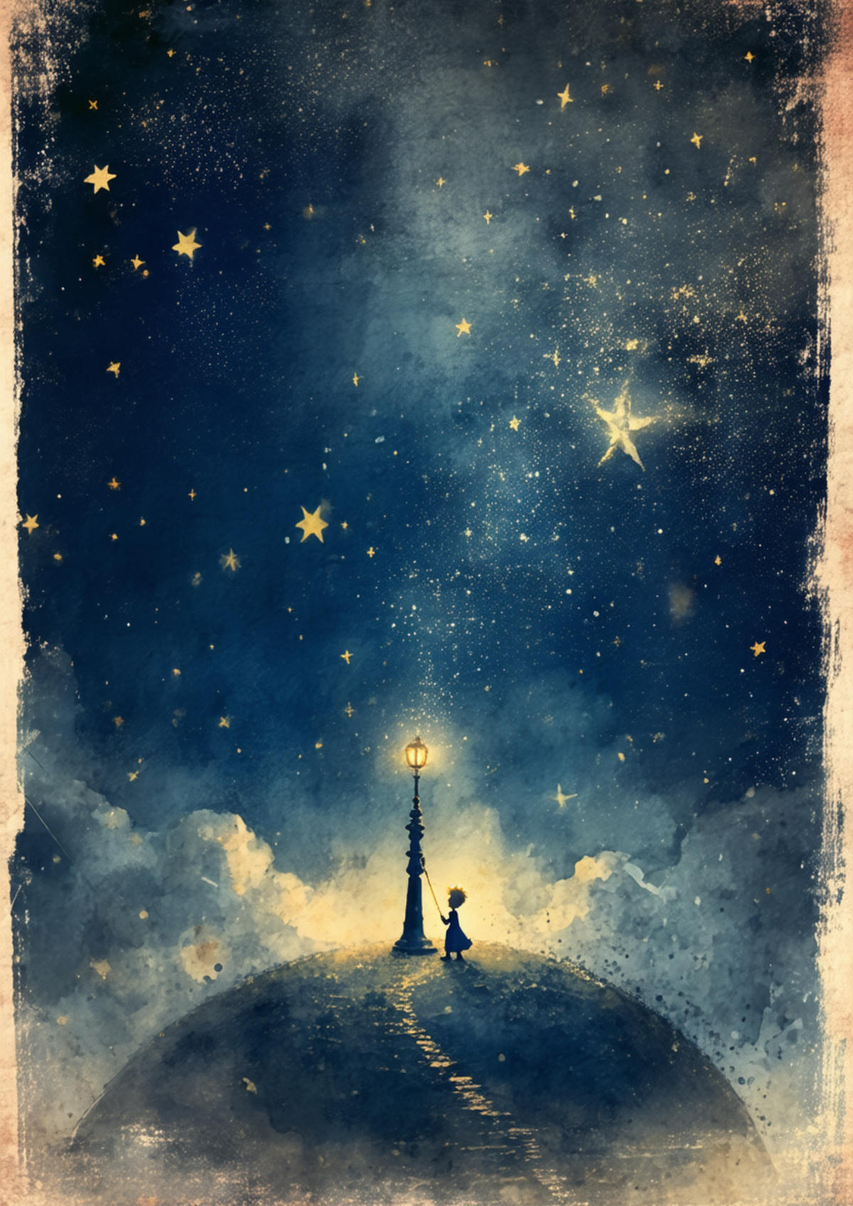 Sticker Sheet / Greeting Card – The Little Prince & Moon Full Cat. No. 9702