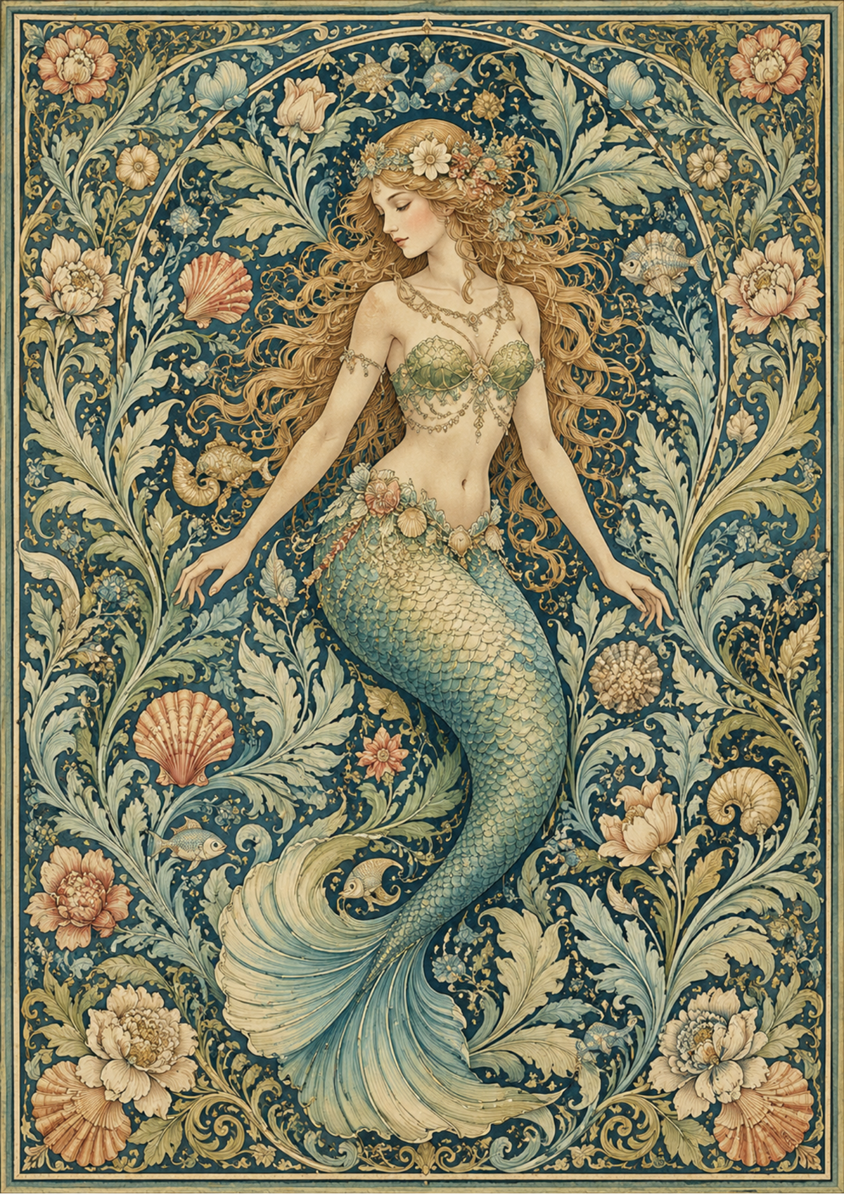 Sticker Sheet / Greeting Card – Beautiful Mermaid Full Cat. No. 9764