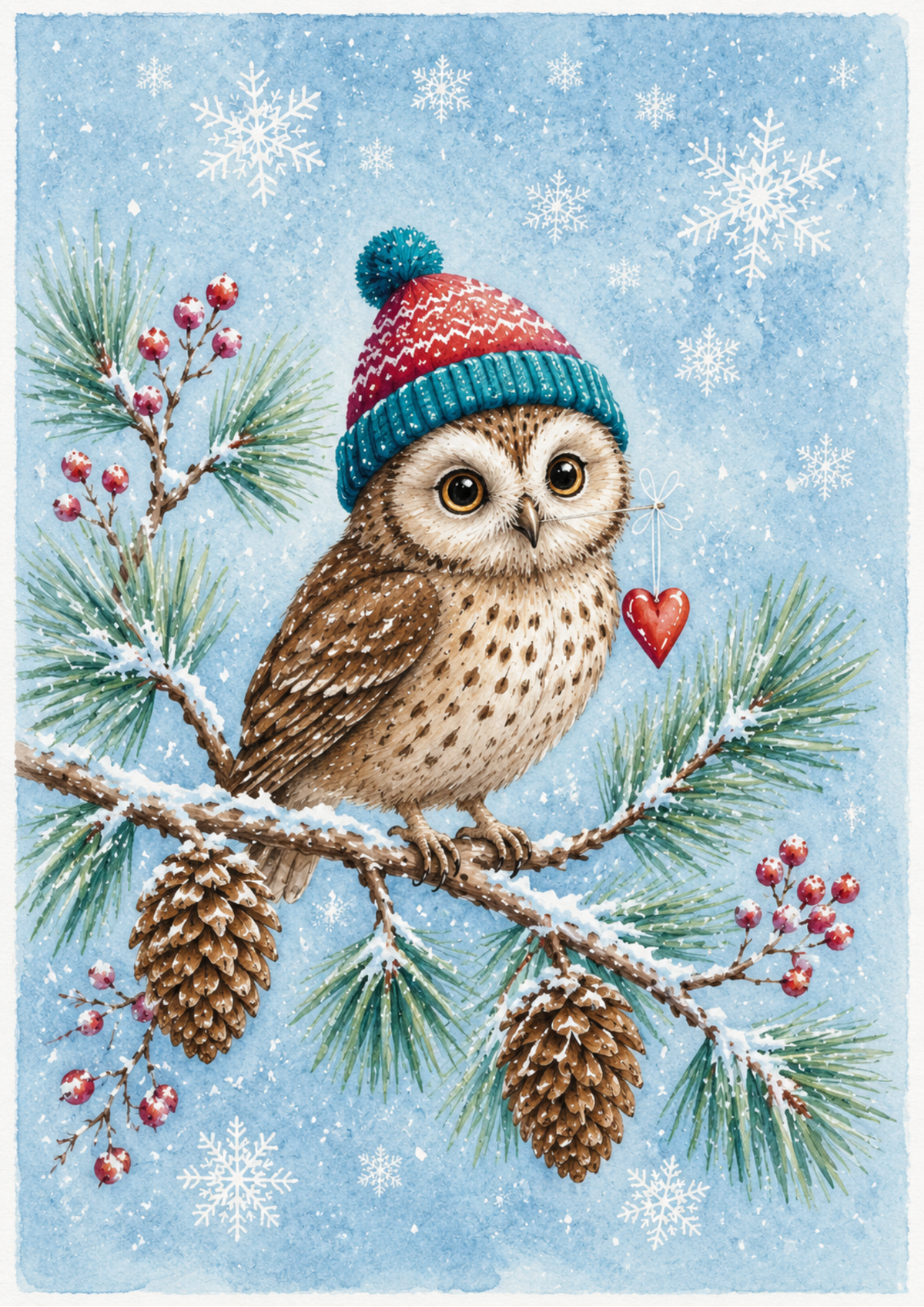 Sticker Sheet / Greeting Card – Winter Owl Full Cat. No. 9770