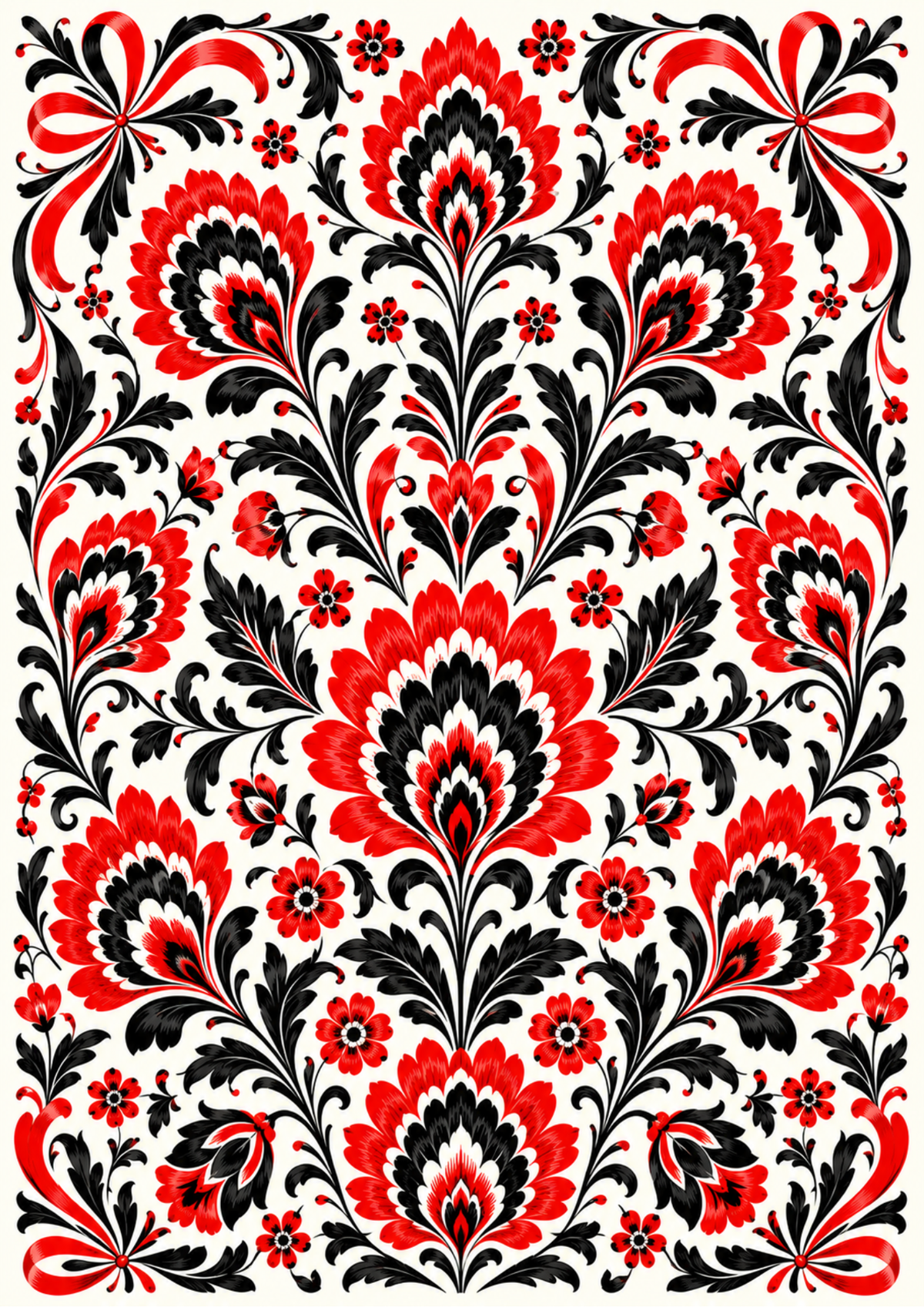 Sticker Sheet / Greeting Card – Polish Folk Floral Pattern Full Cat. No. 9827